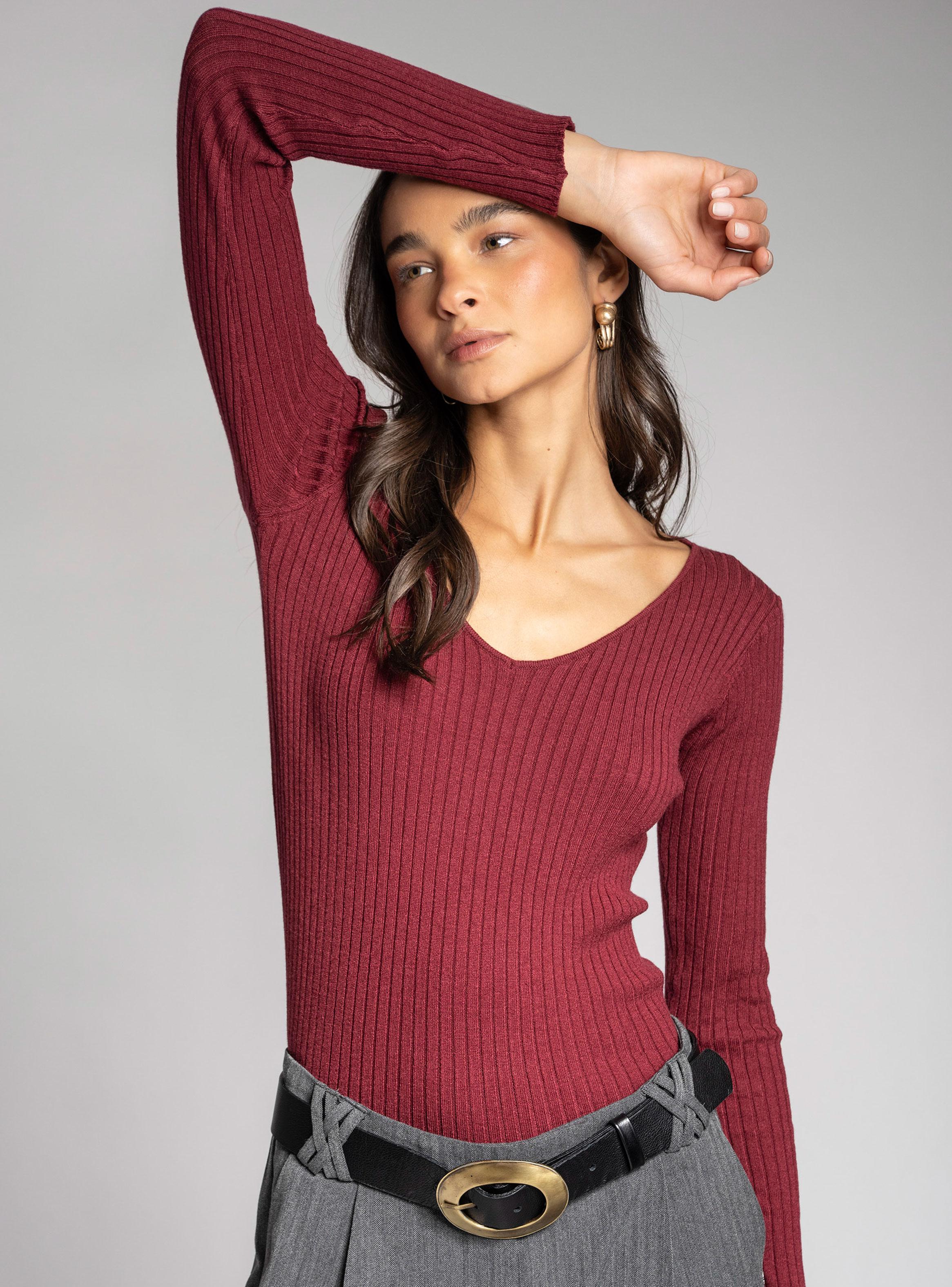 Polera Tejida Escote V-3