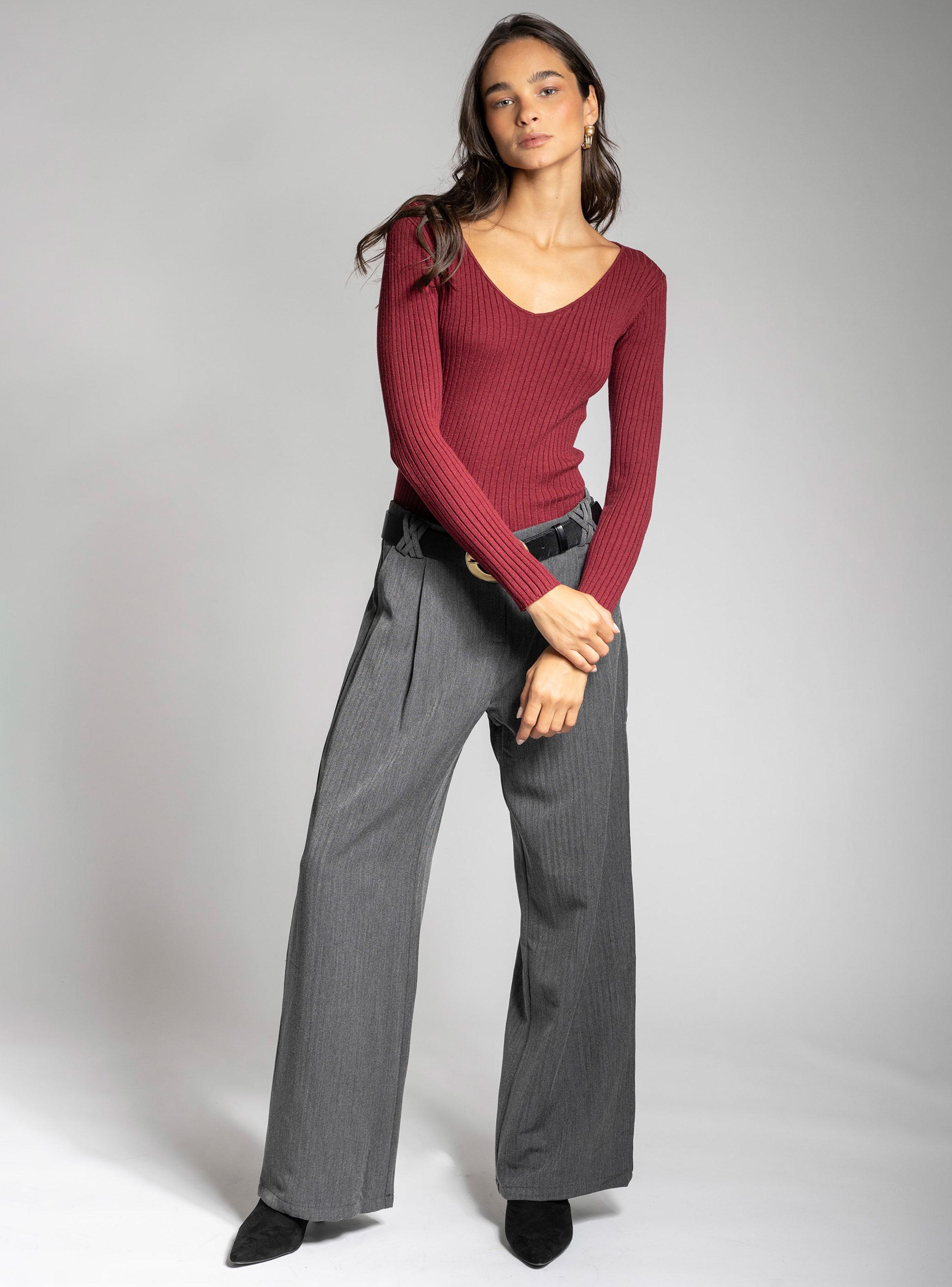 Polera Tejida Escote V-5