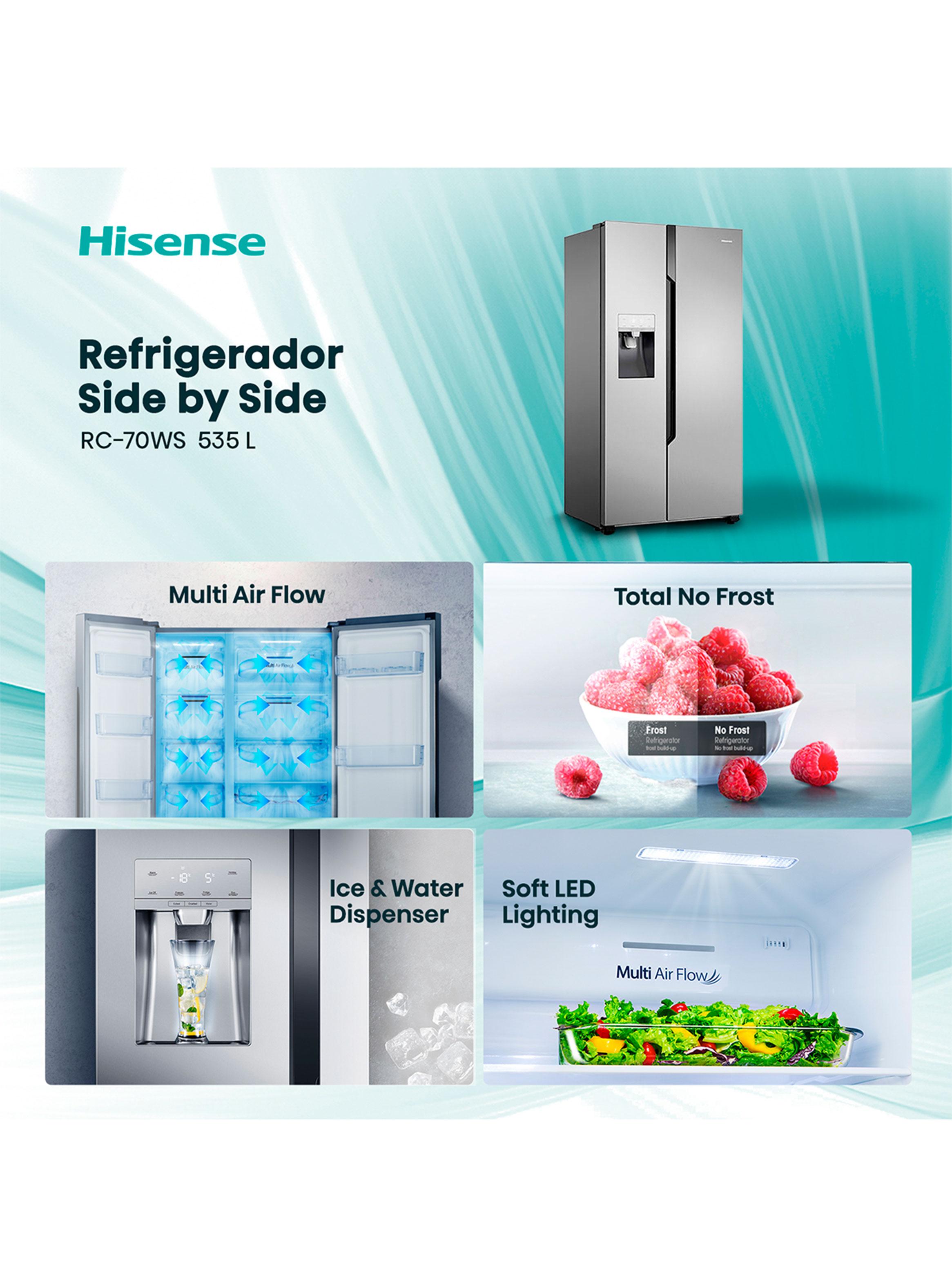 Refrigerador Side by Side No Frost 535 Litros RC-70WS Hisense