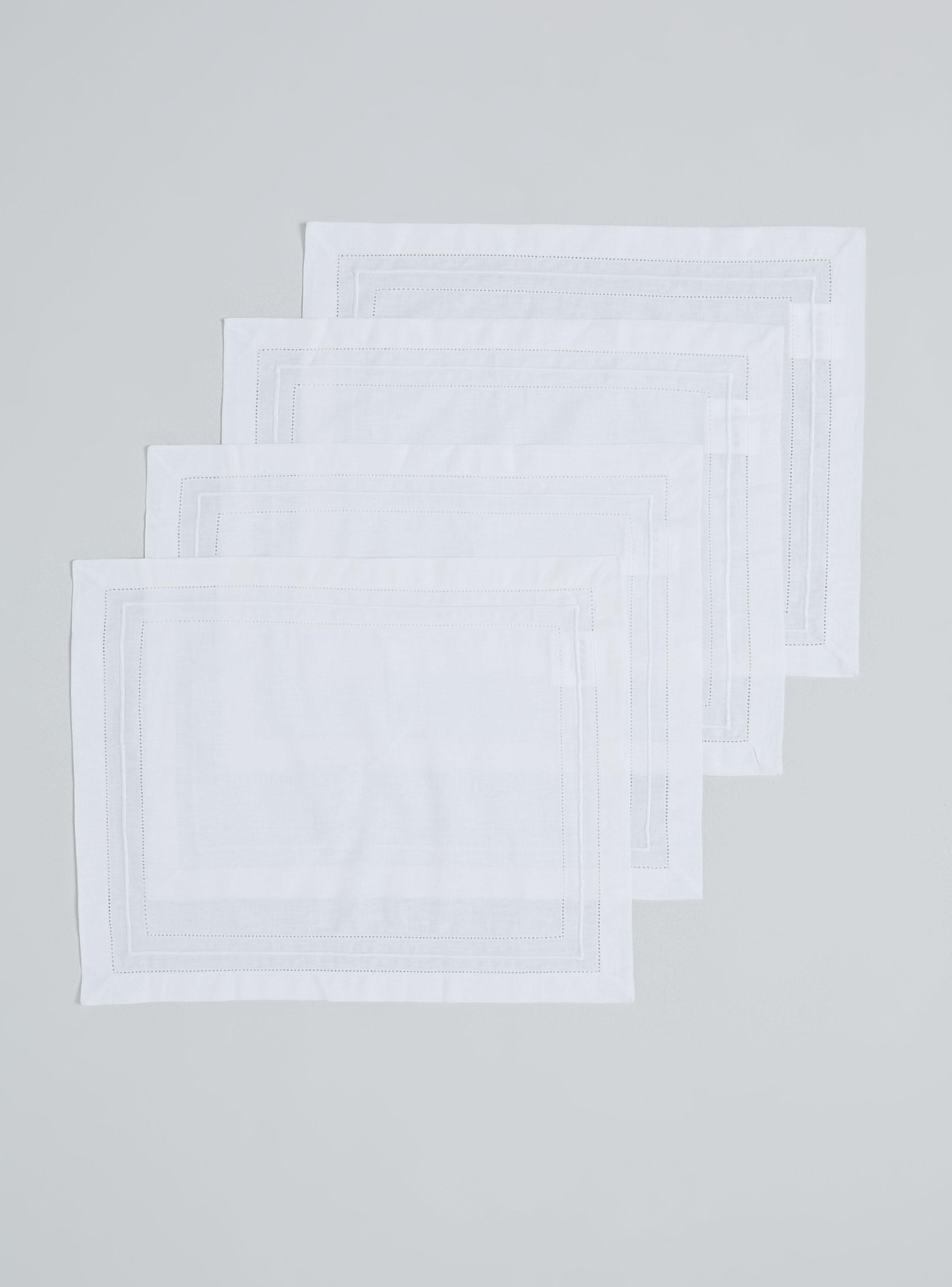 Set de 4 Individuales Algodón Lino 50x42 cm-0