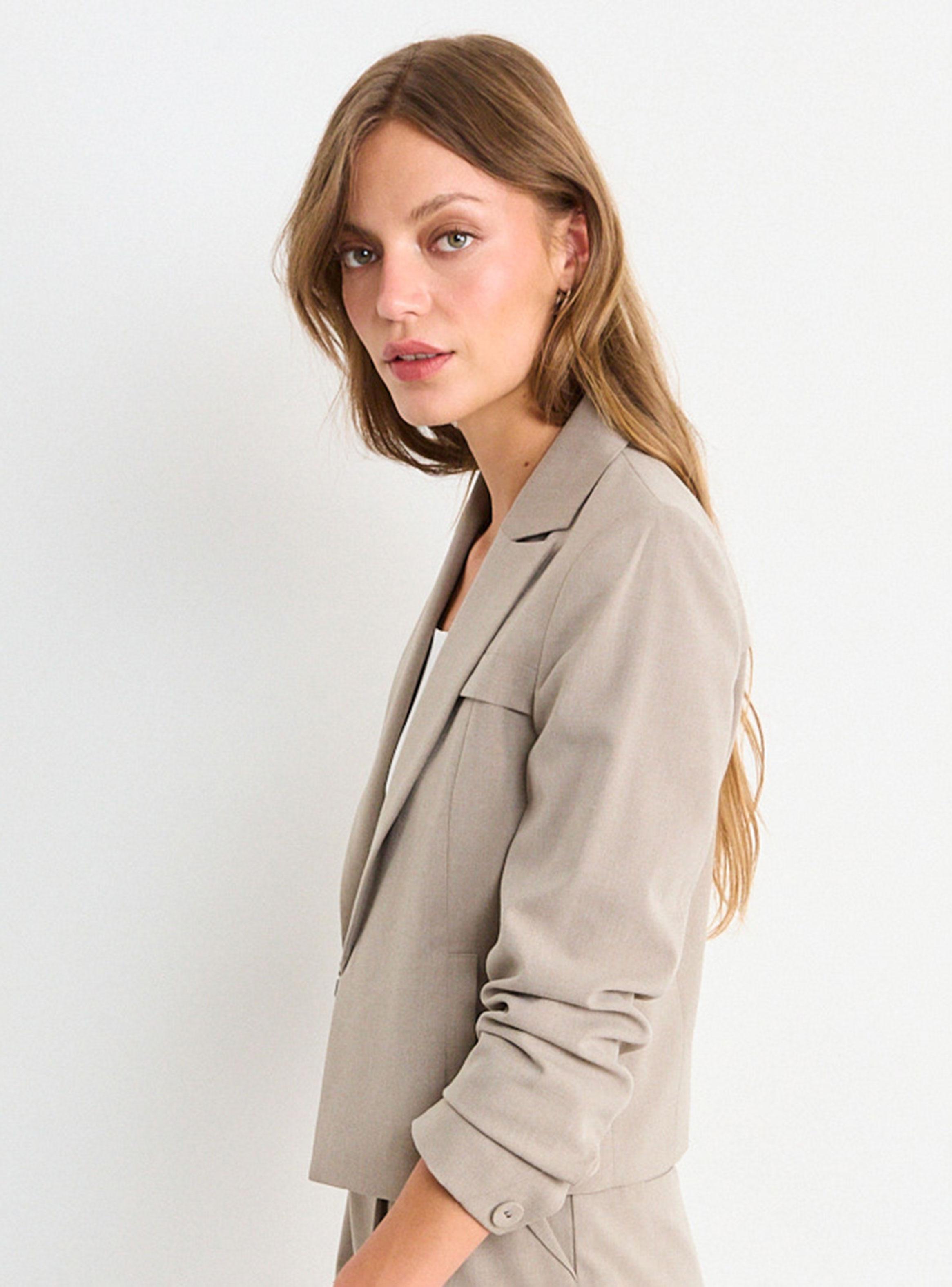 Blazer Liso Básico Nude-2