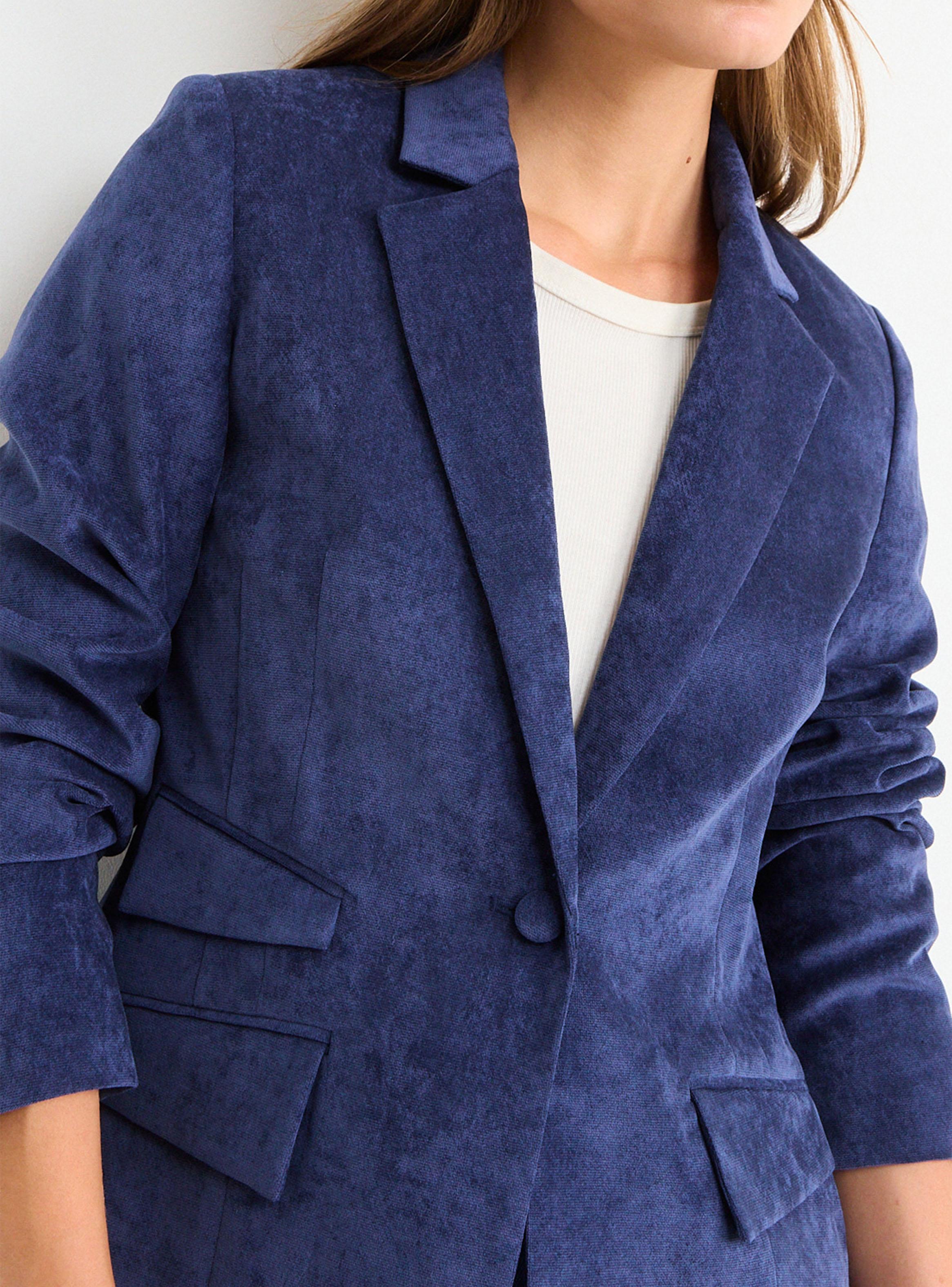 Blazer Liso Botón Regular Solapa-2