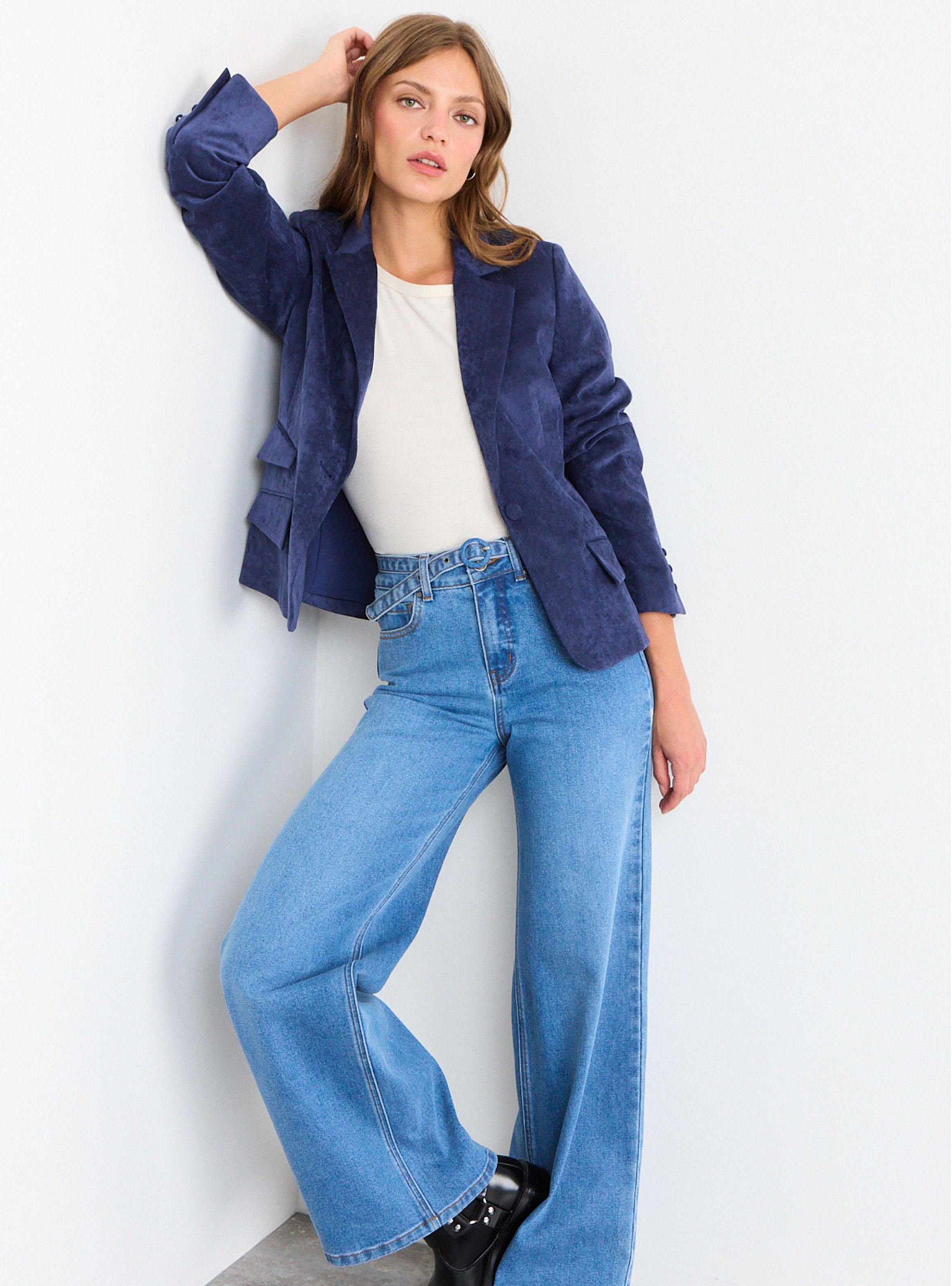 Blazer Liso Botón Regular Solapa-3