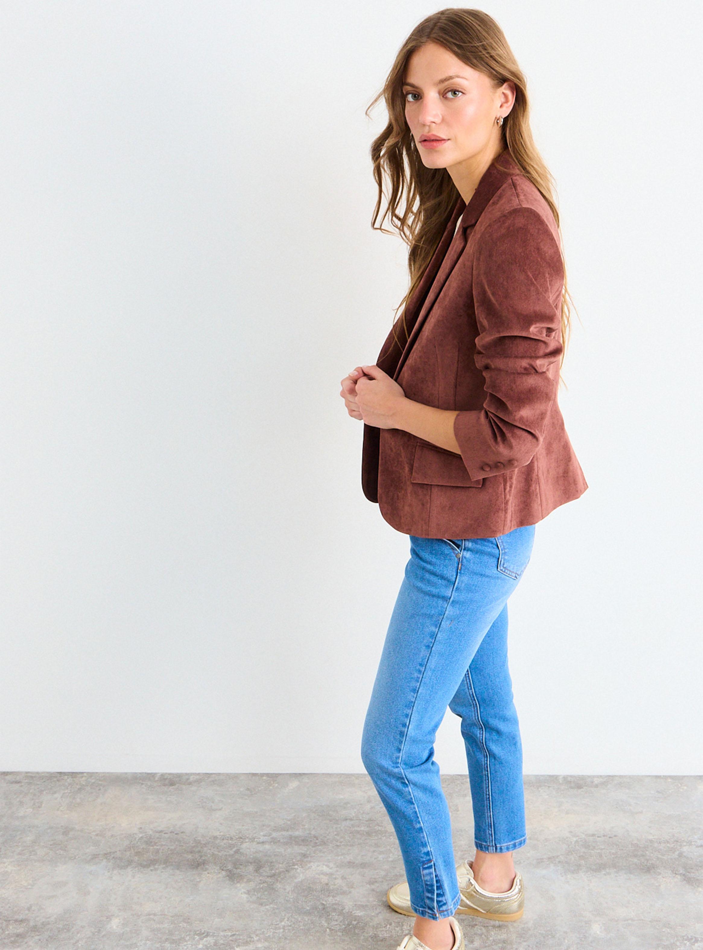 Blazer Liso Botón Regular Textura-4