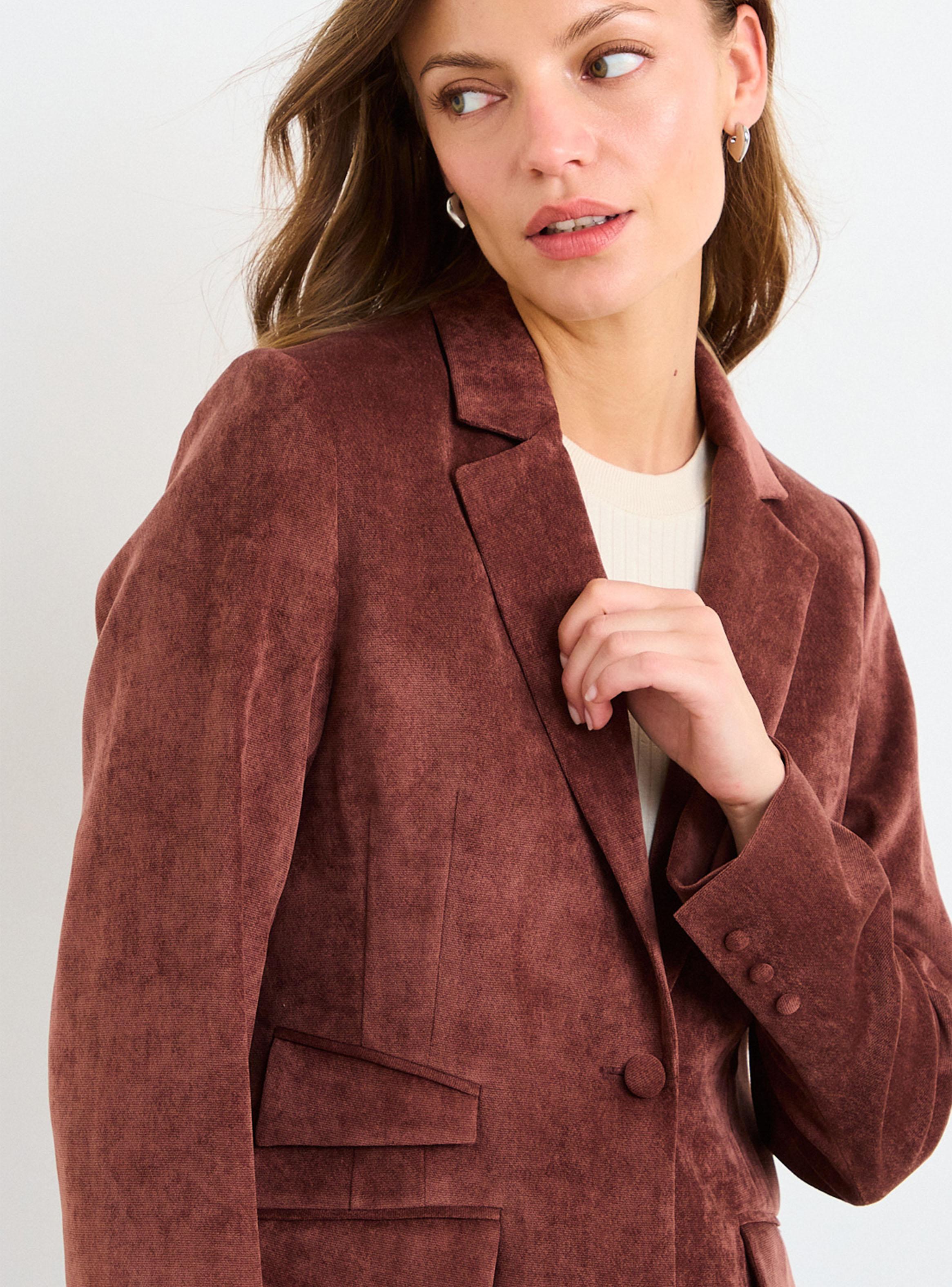 Blazer Liso Botón Regular Textura-2