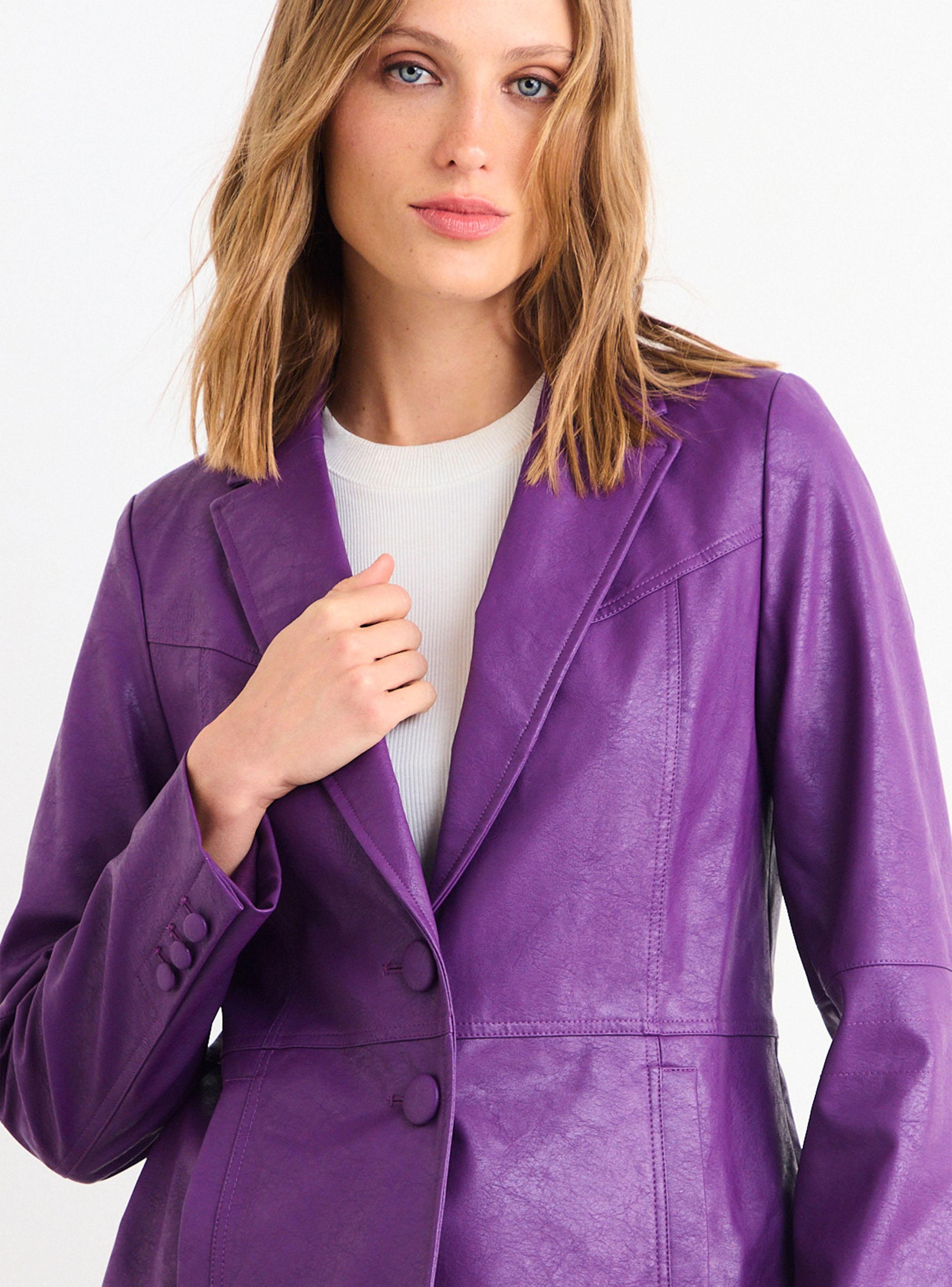 Trench Liso Color Lila-2