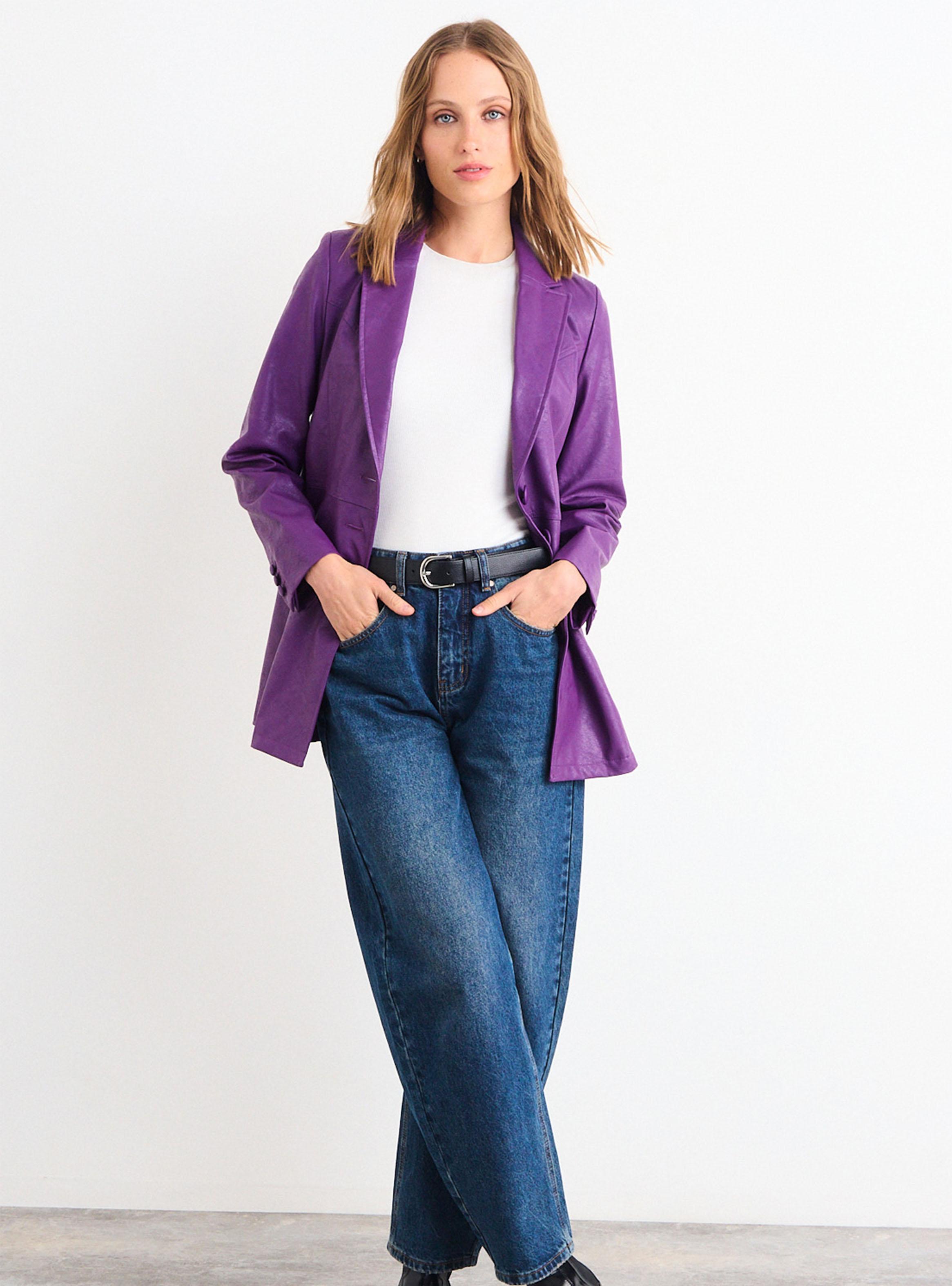 Trench Liso Color Lila-3