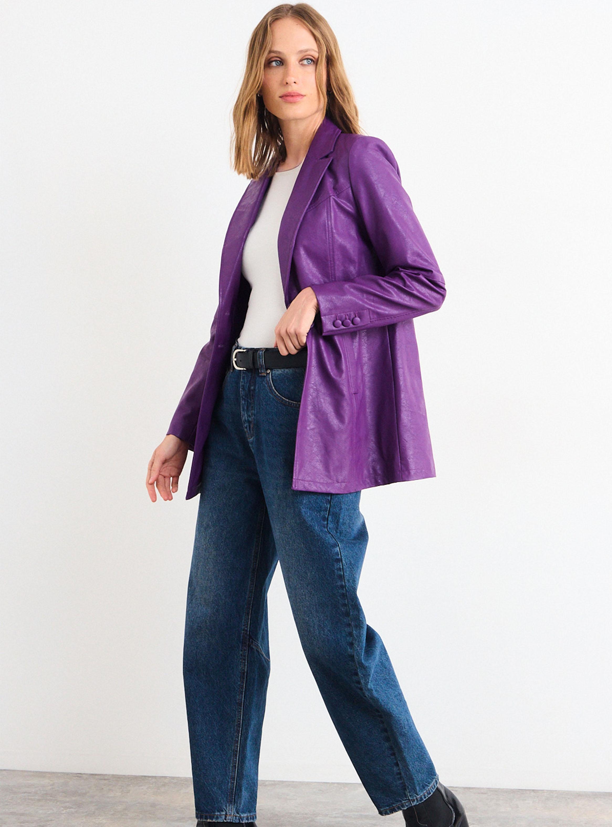 Trench Liso Color Lila-4