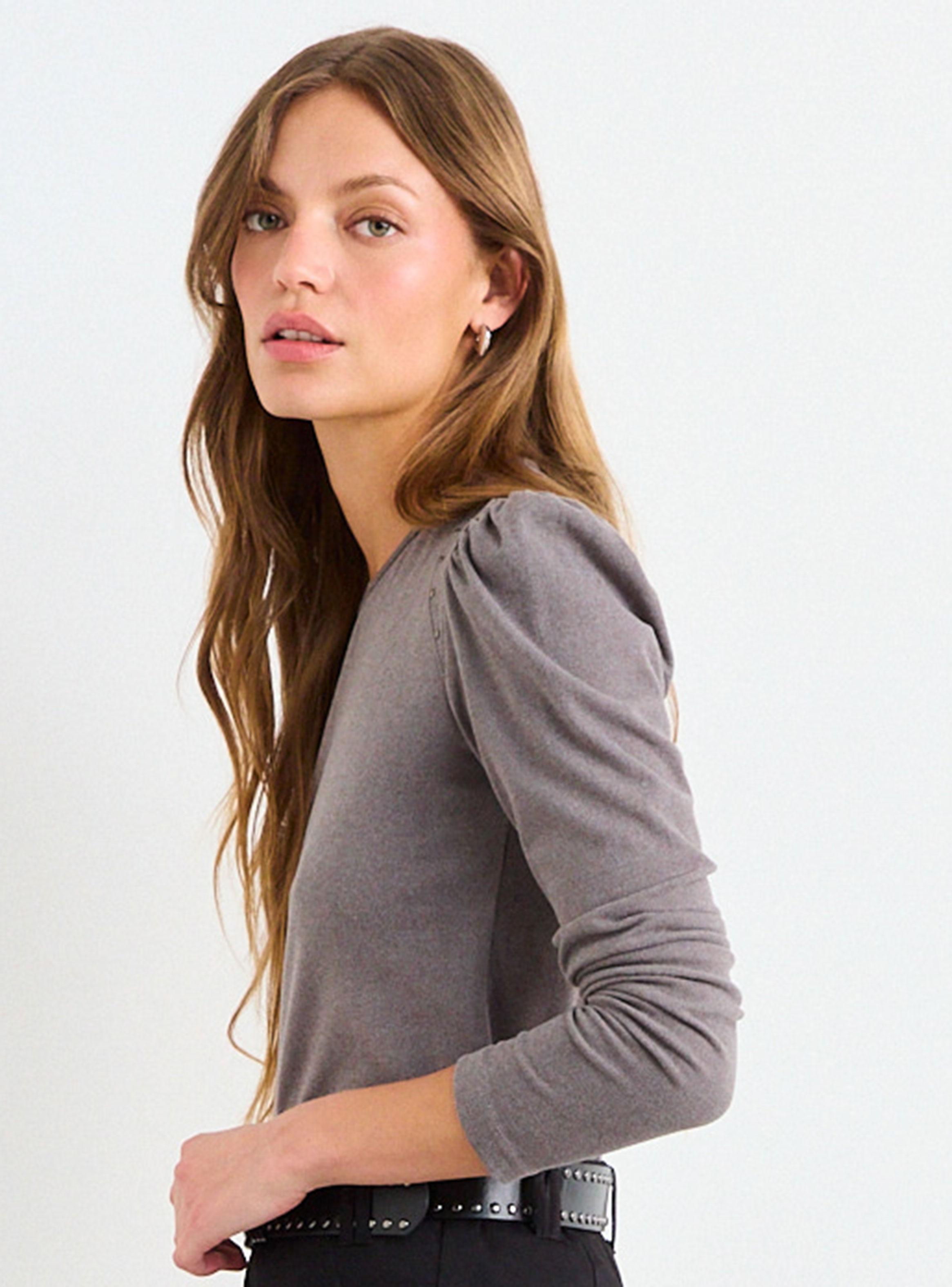 Polera Lisa de Escote Redondo Regular Manga Larga-2