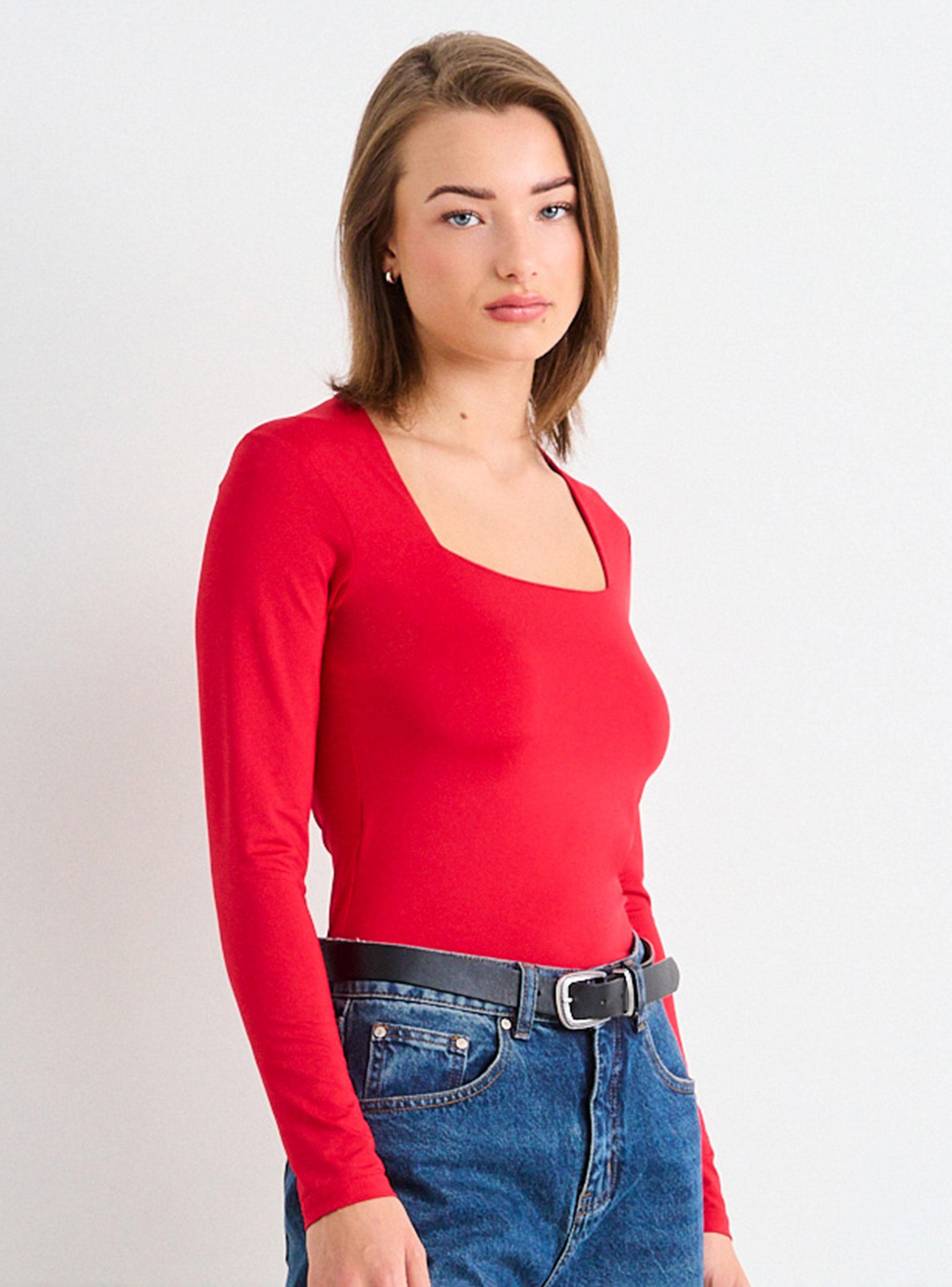 Polera de Suplex Manga Larga y Escote-2