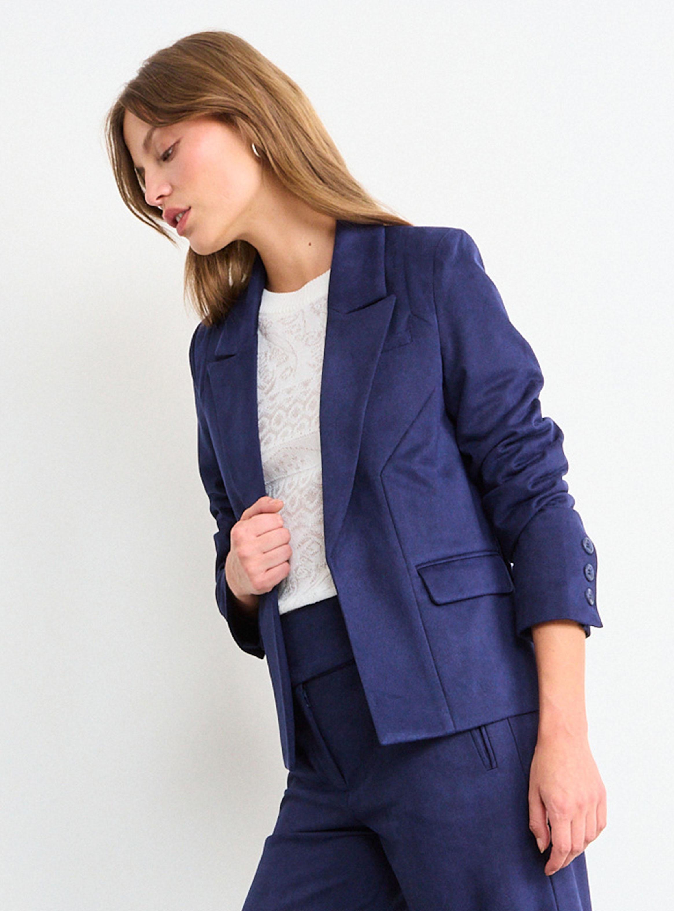 Blazer Liso Botón Regular Solapa Navy-2