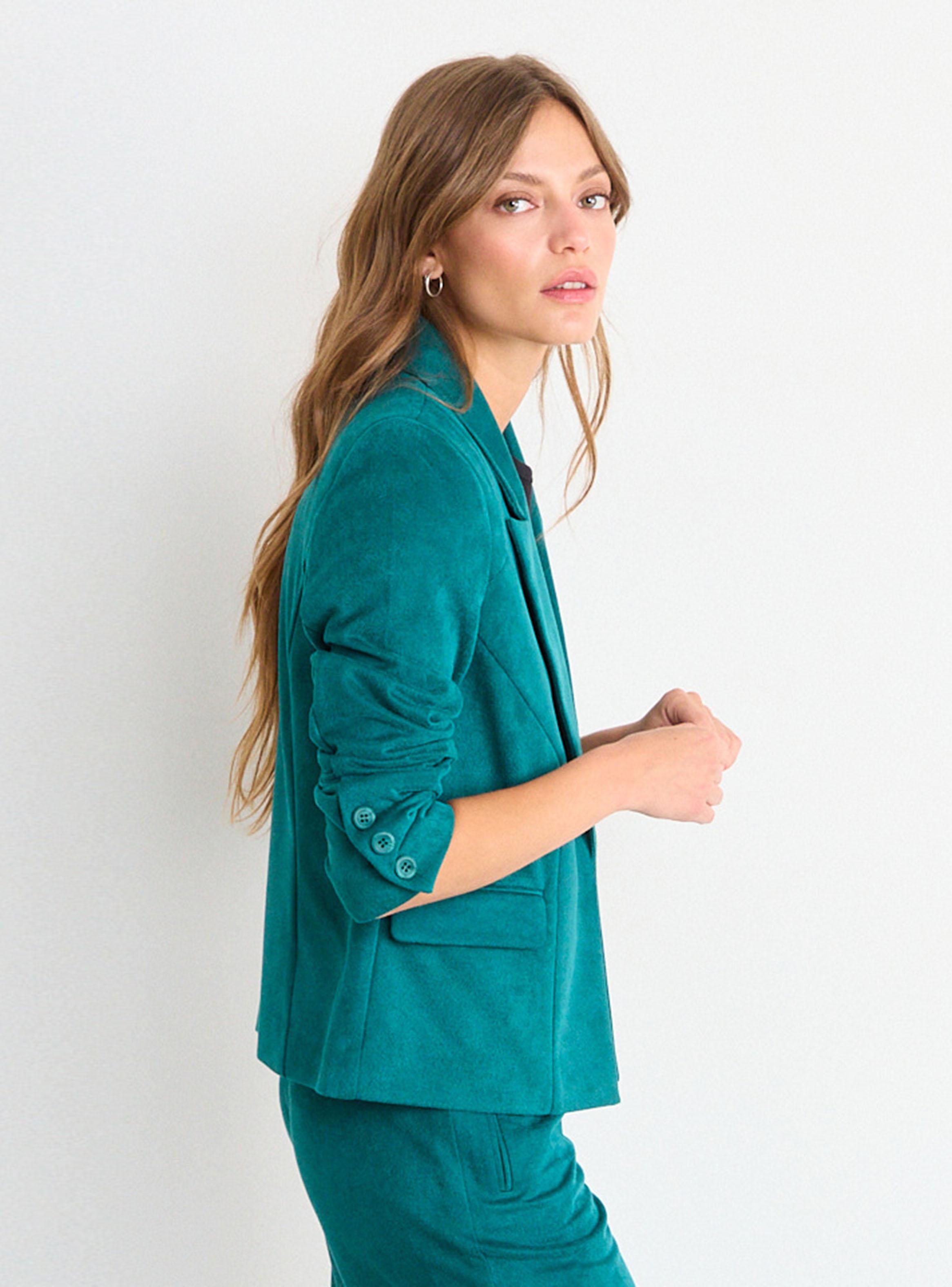 Blazer Liso Botón Regular Solapa Color-2