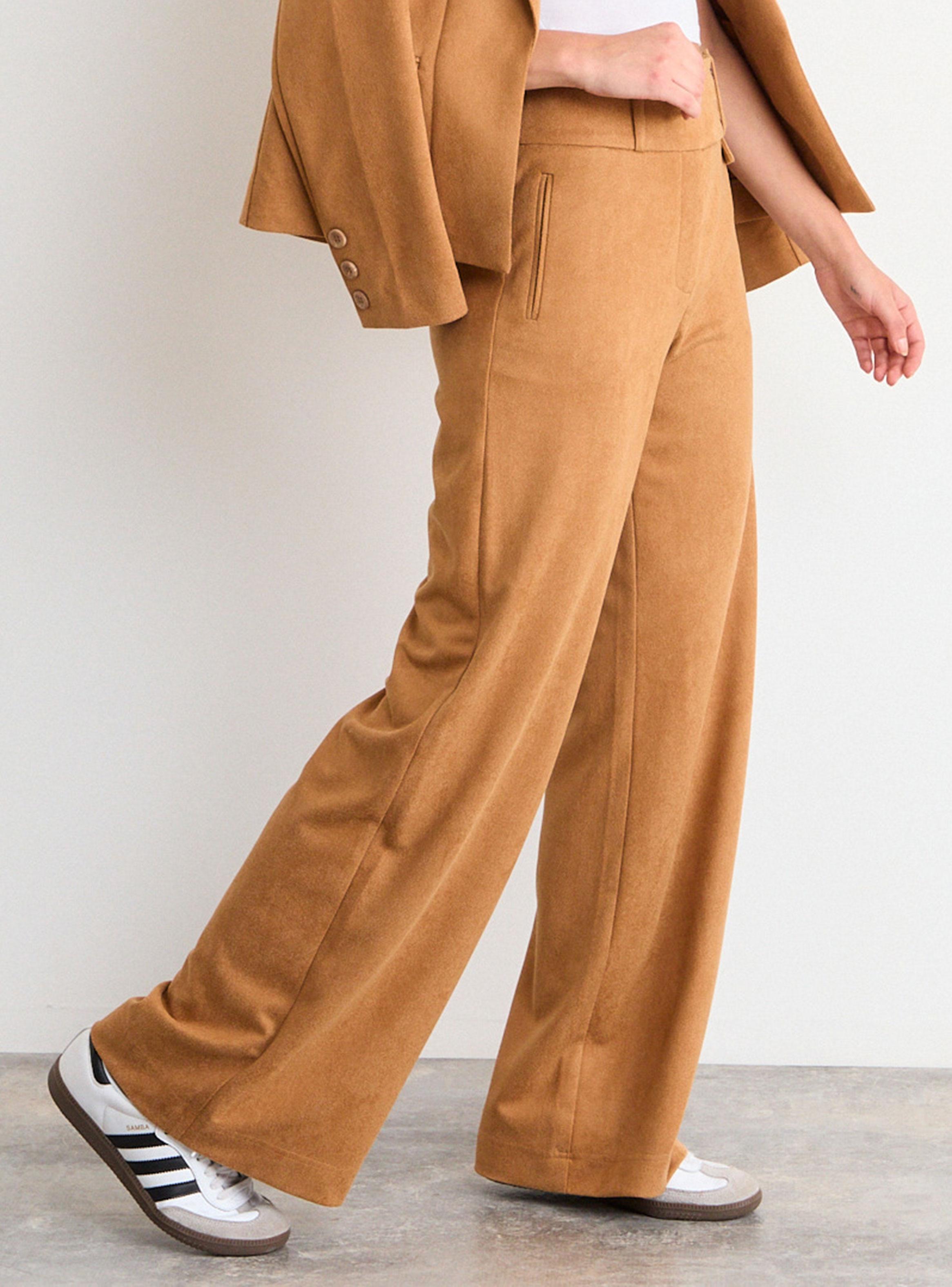 Pantalón Liso Cierre Wide Leg Tiro Medio Color-2