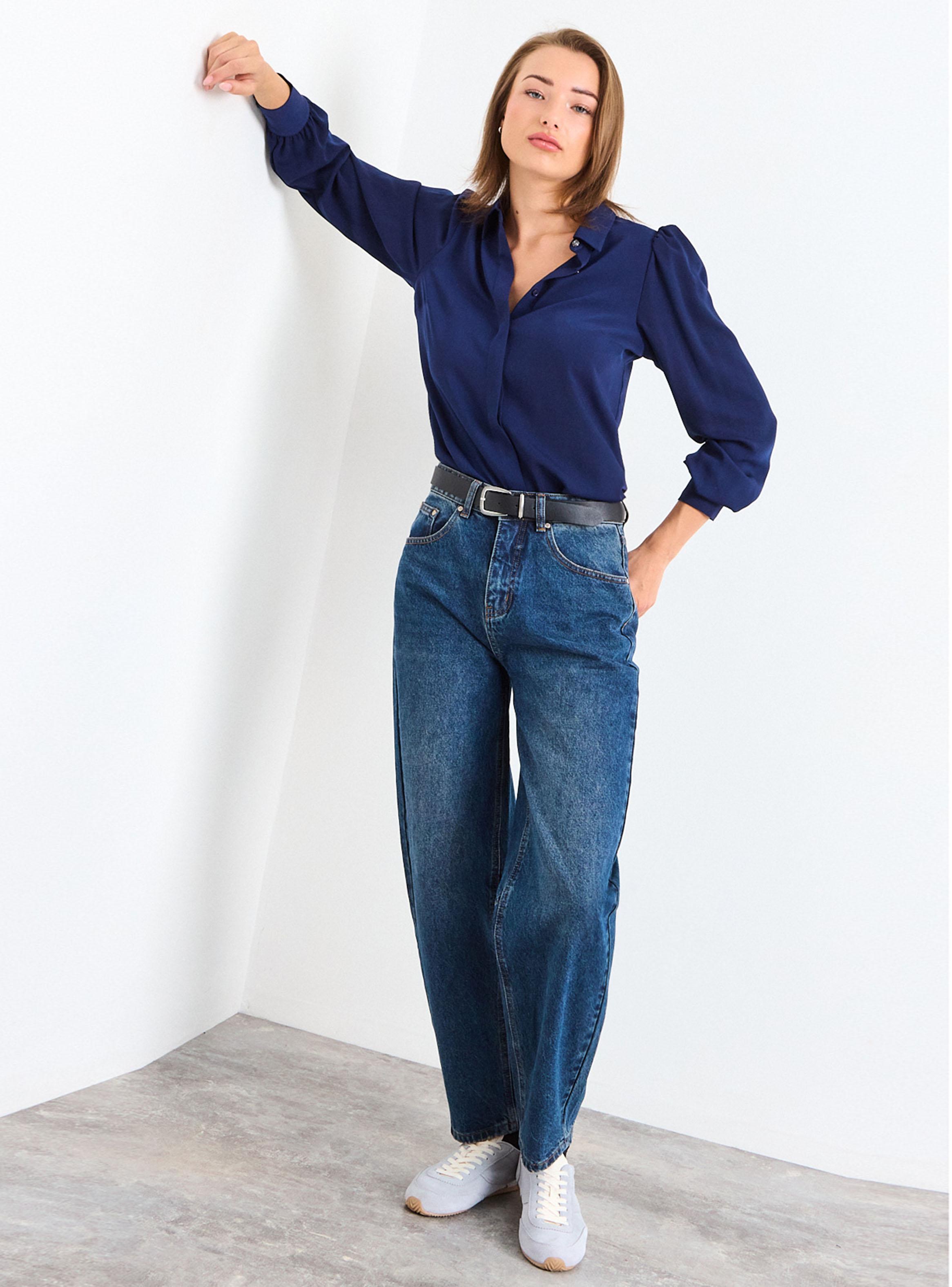 Blusa Camisera Básica Botón con Detalle en Puños-4