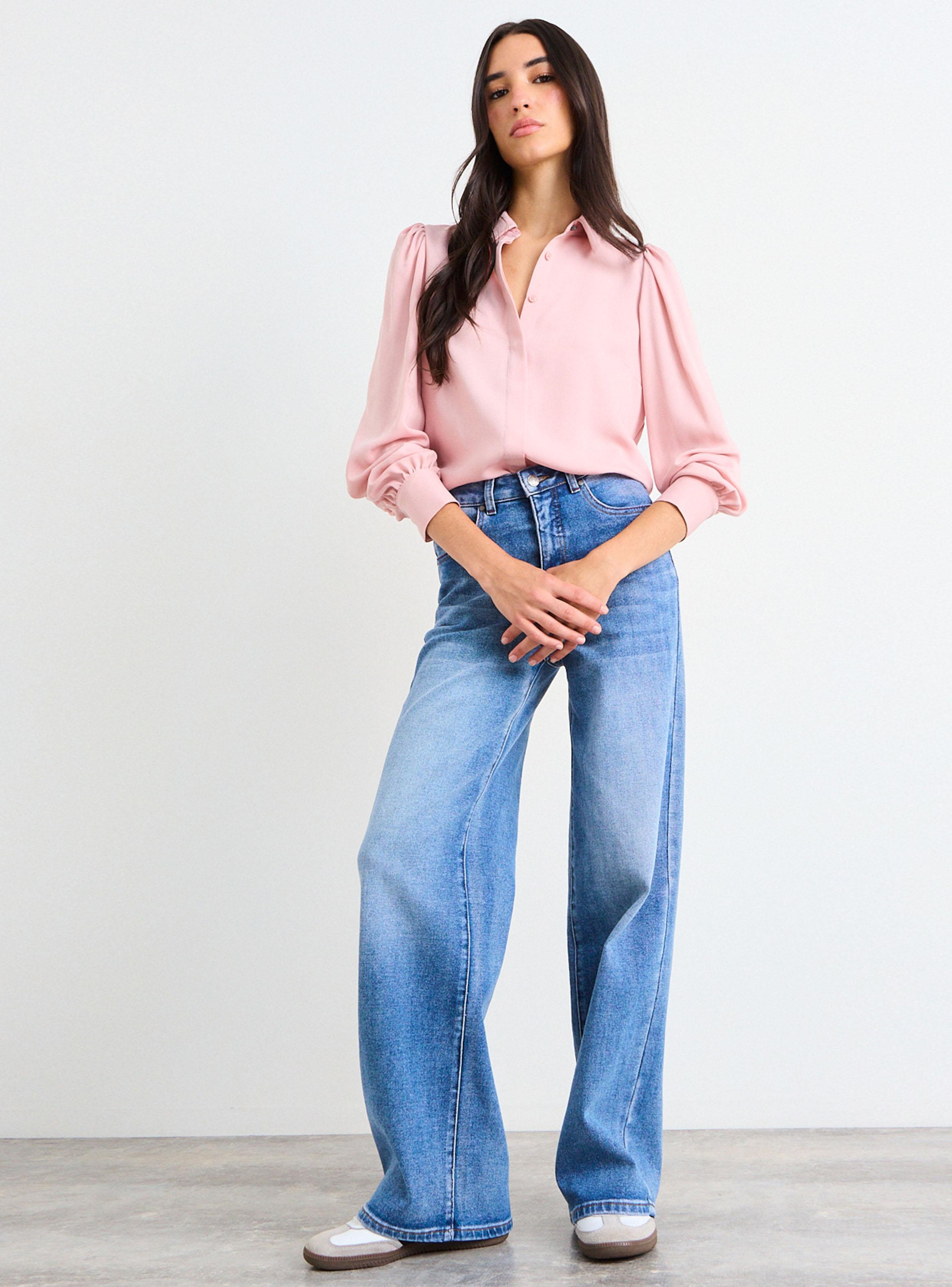 Blusa Camisera Básica con Detalle en Puños-4