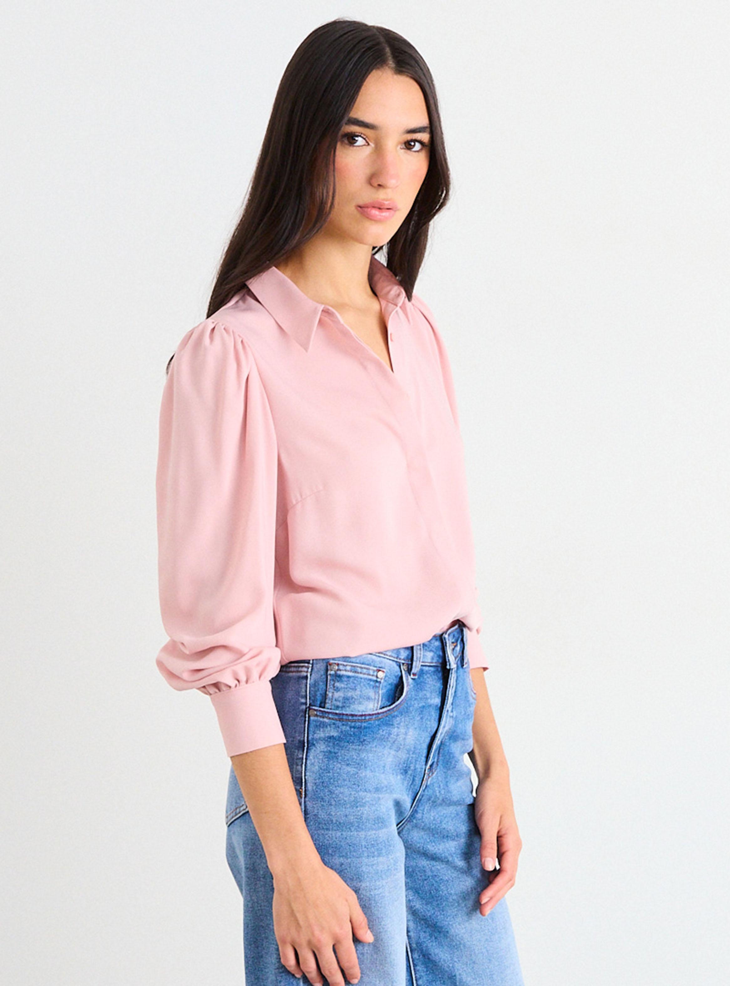 Blusa Camisera Básica con Detalle en Puños-2