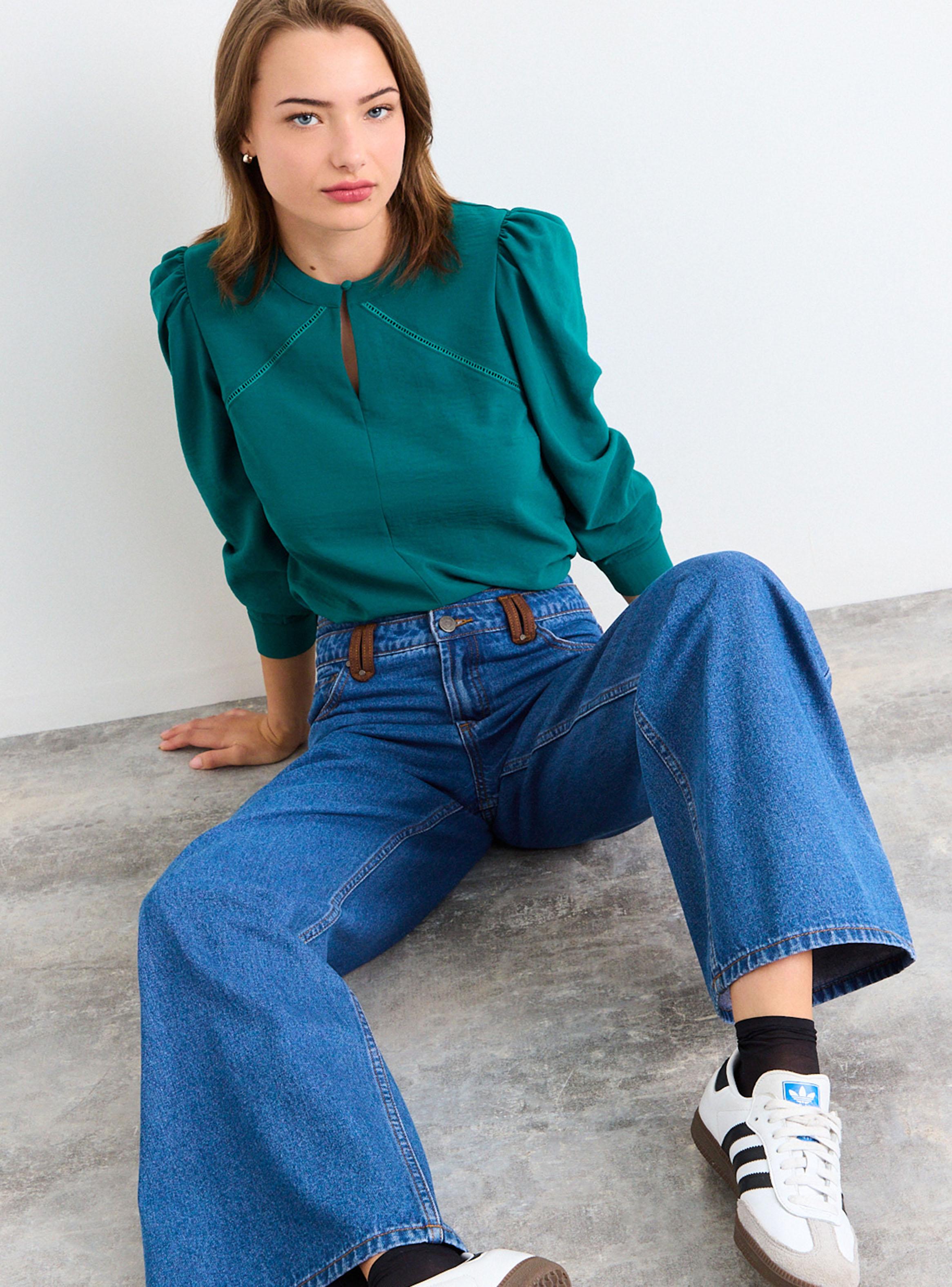 Blusa Manga Princesa con Abotonadura y Pasamanería Decorativa-4