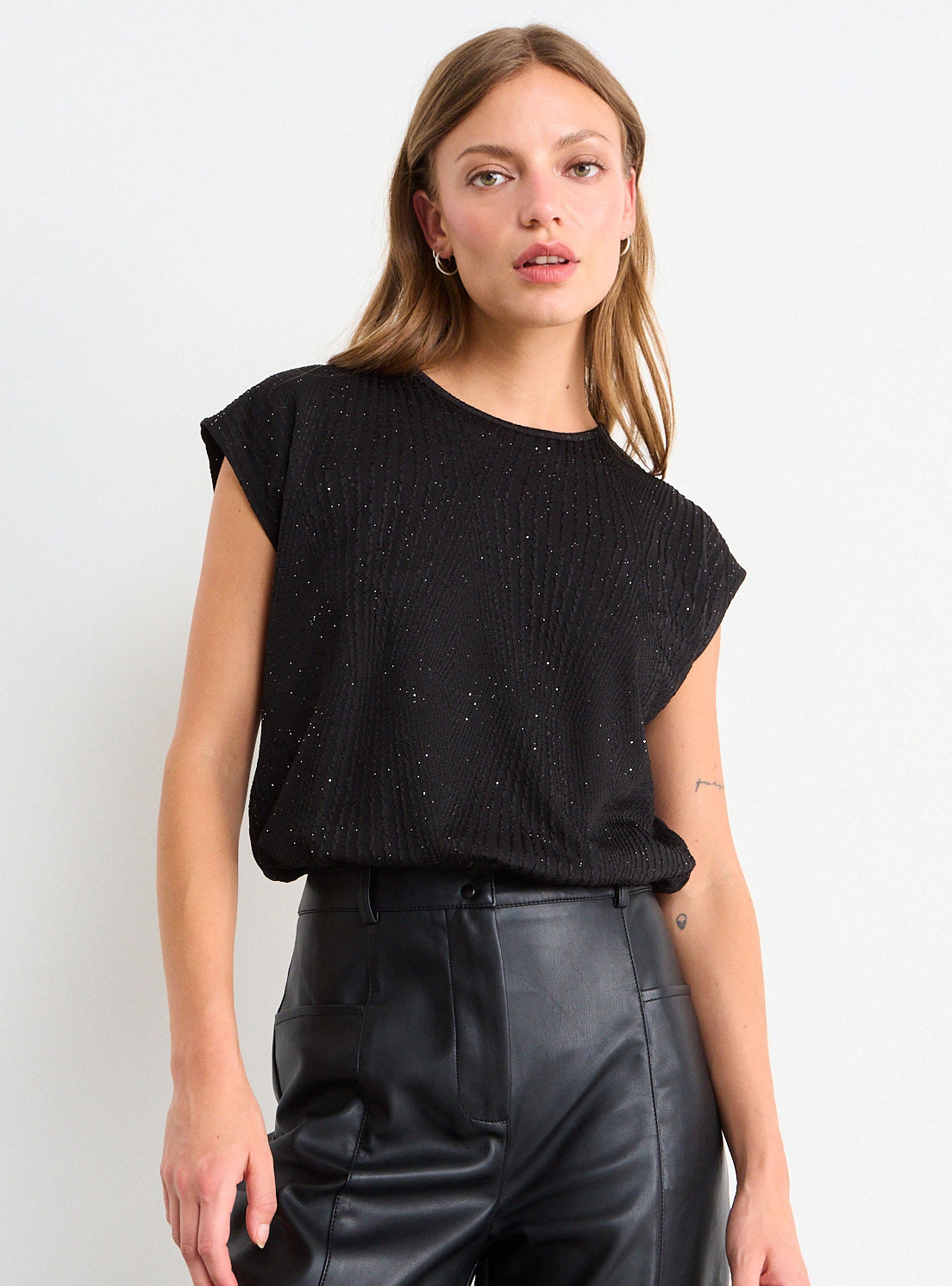 Polera Pretina con Elástico Tela Texturada-0