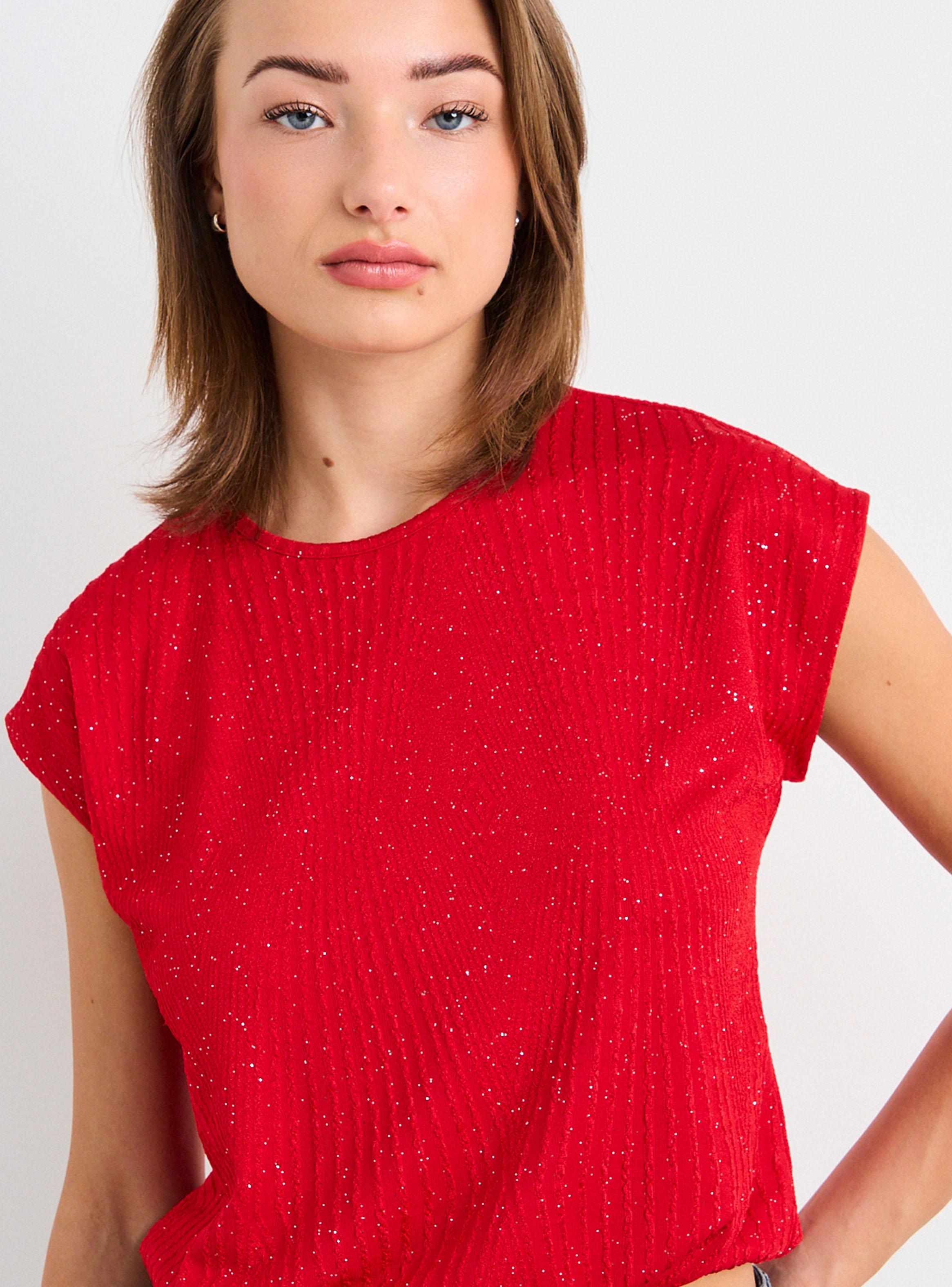 Polera sin Mangas Pretina con Elástico Tela Texturada-3