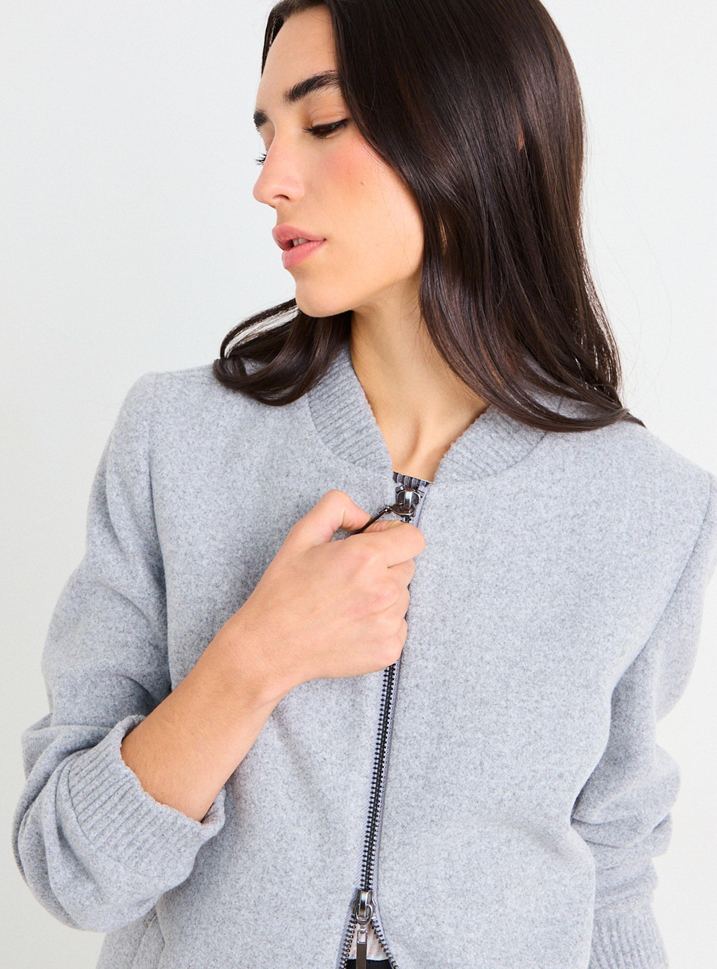 Chaquetón Liso Peacot con Cierre-3