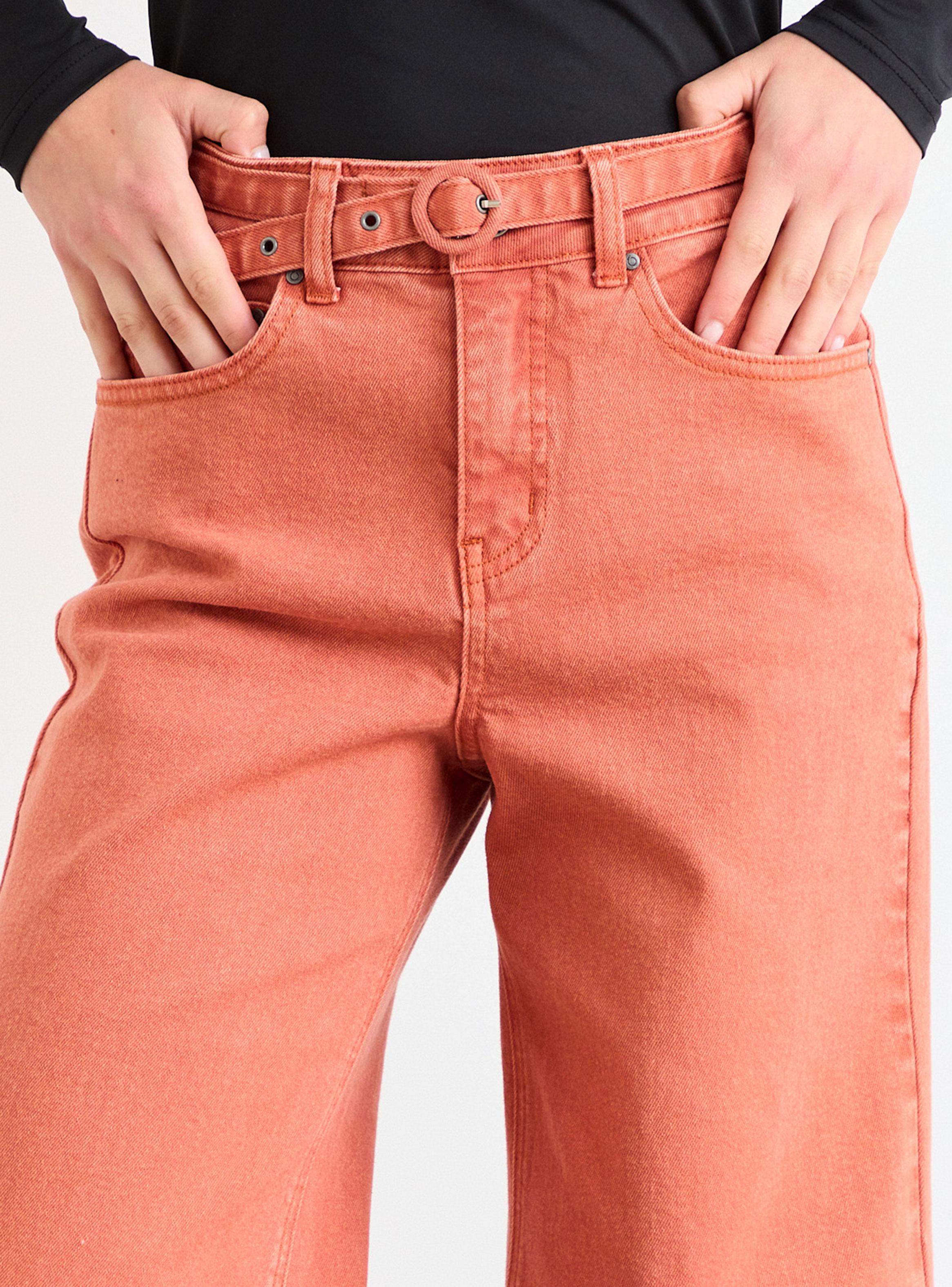 Jeans Liso Wide Leg Medio Color-3