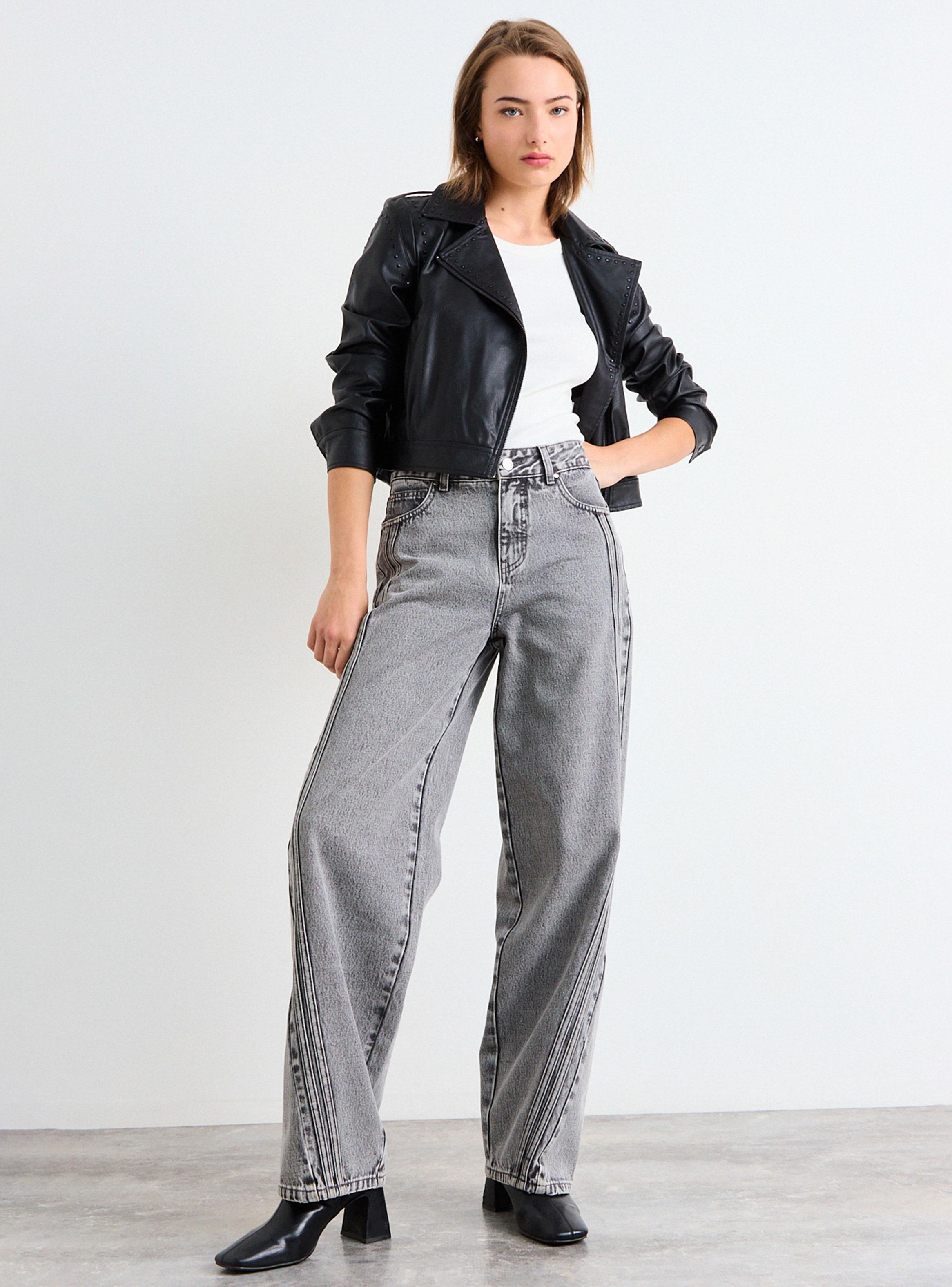 Jeans Liso Balloon Tiro Medio-4