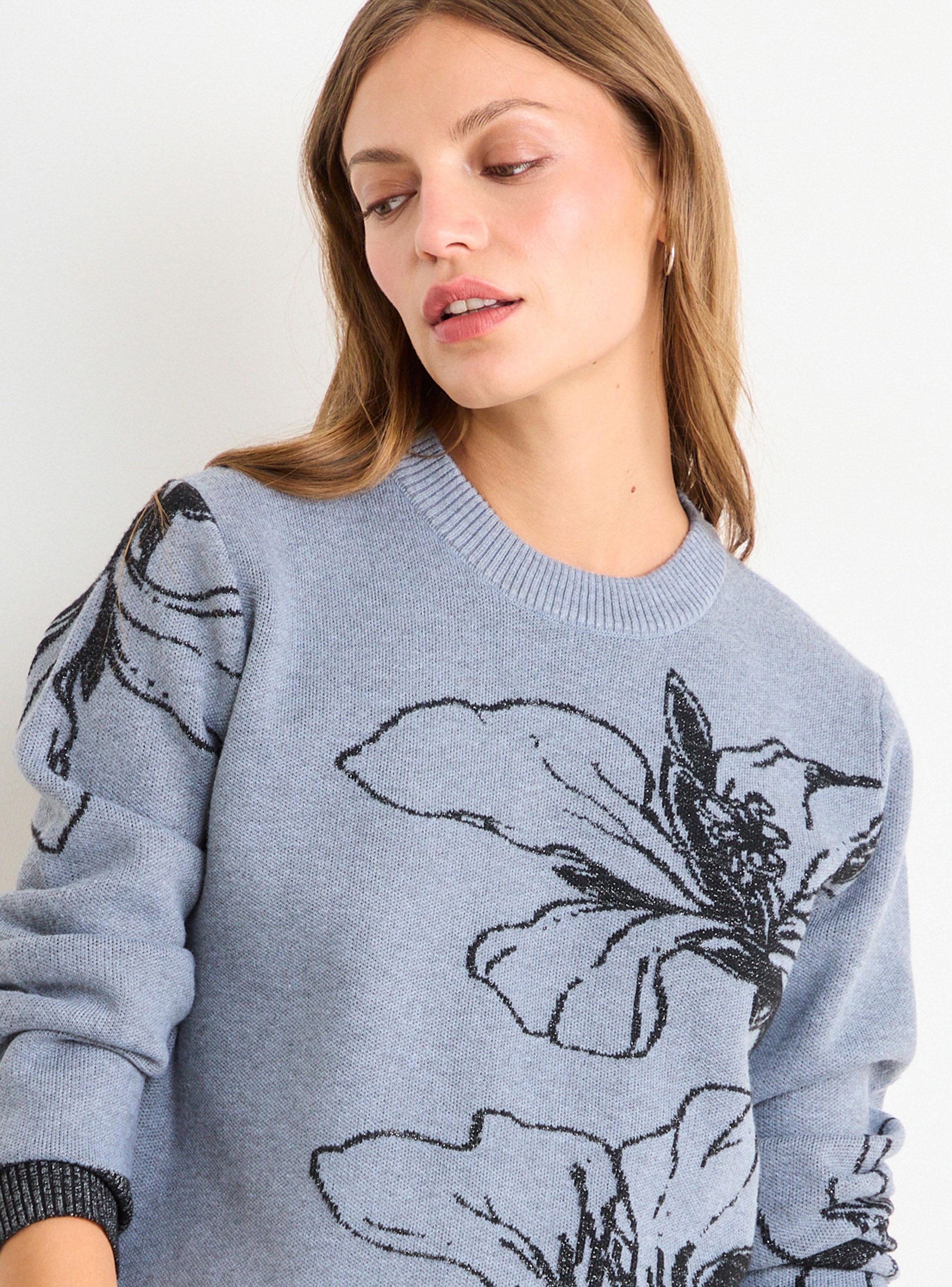 Sweater Fantasía Cuello Redondo con Manga Larga-3