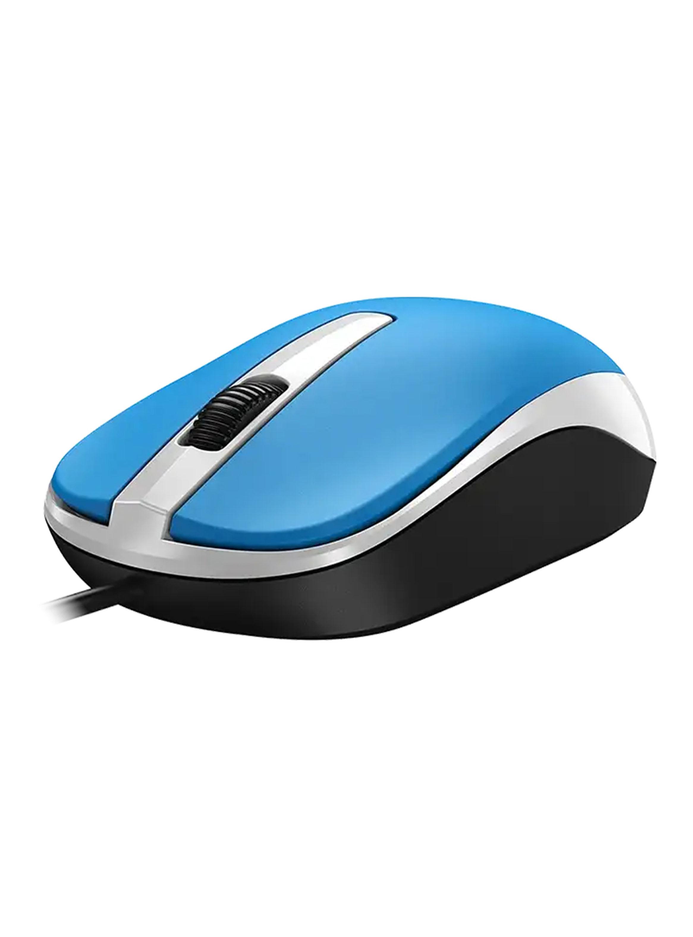 Mouse Alámbrico USB DX-120-Blue-2