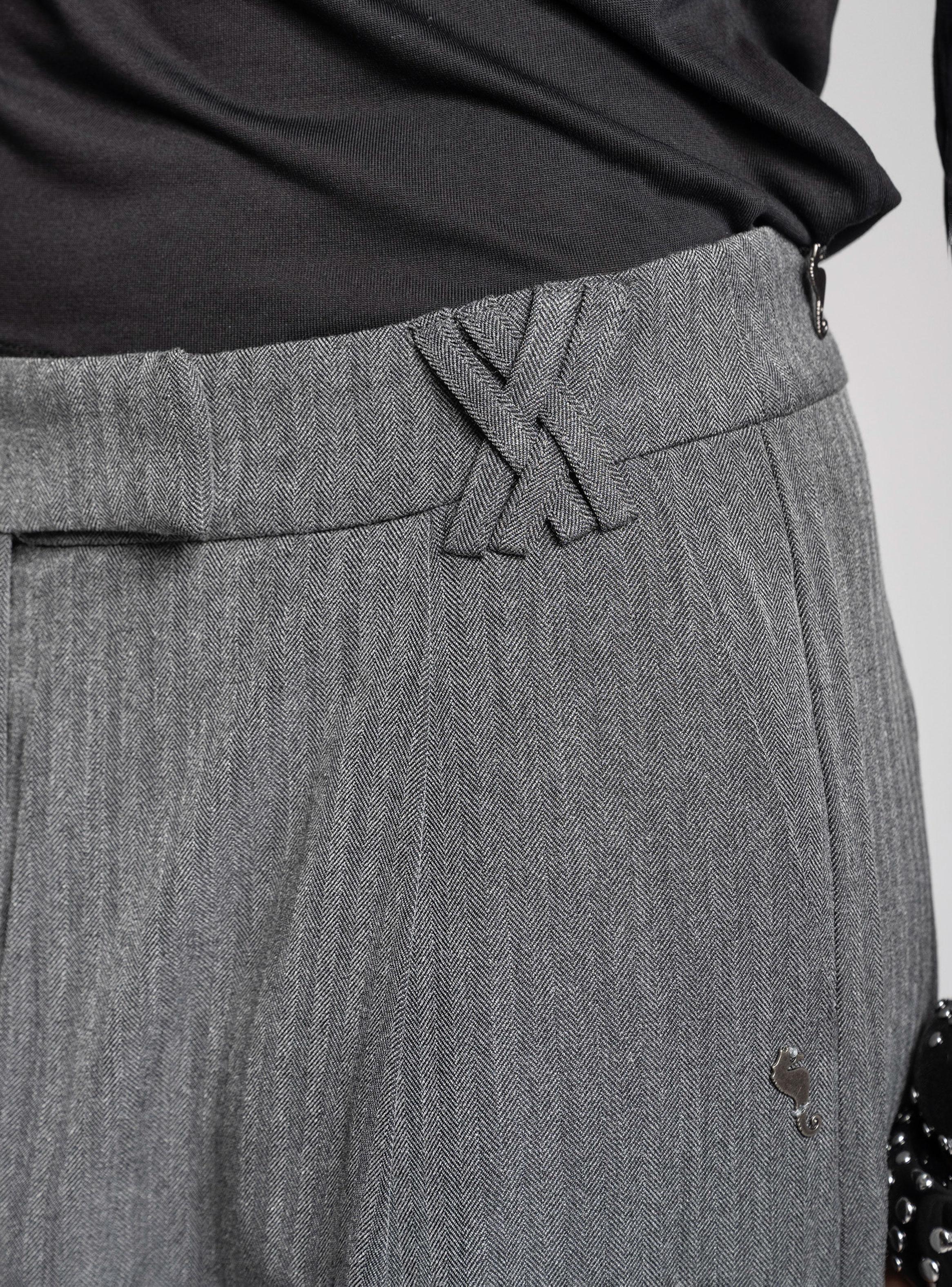 Pantalón Tiro Alto Sastrero Grace Gris-2