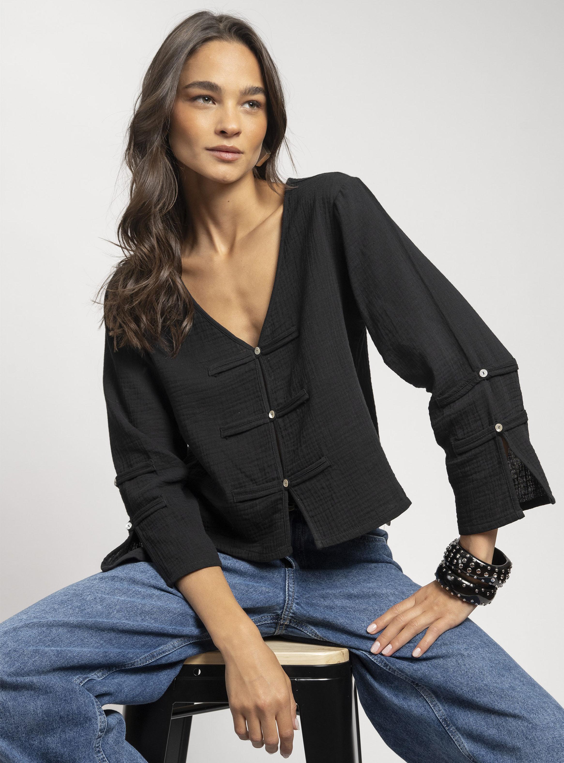 Blusa Oriental Yara Negro-0