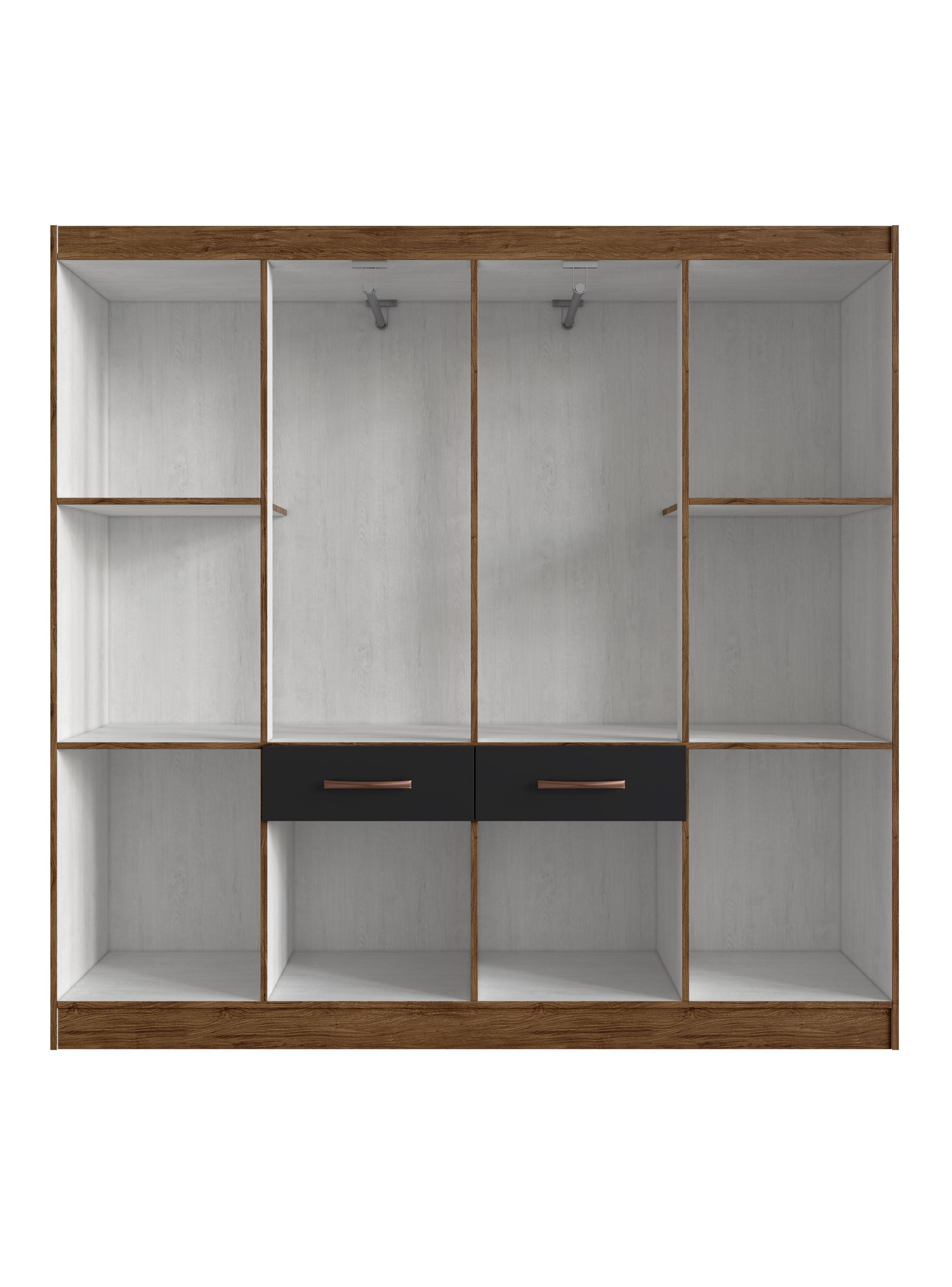 Clóset 8 Puertas con 2 Cajones Negro-2