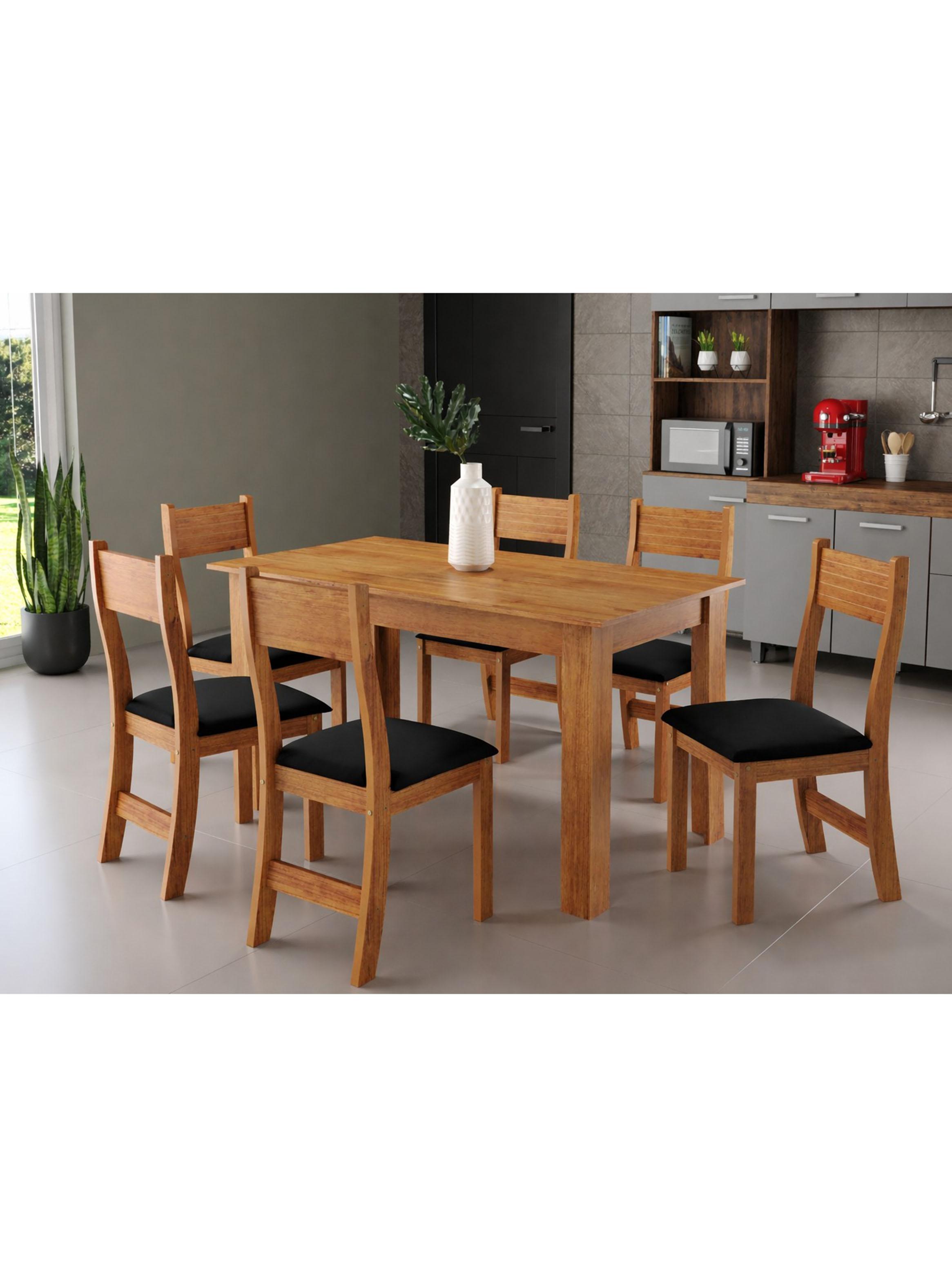 Juego de Comedor Violeta 6 Sillas Café Negro-4