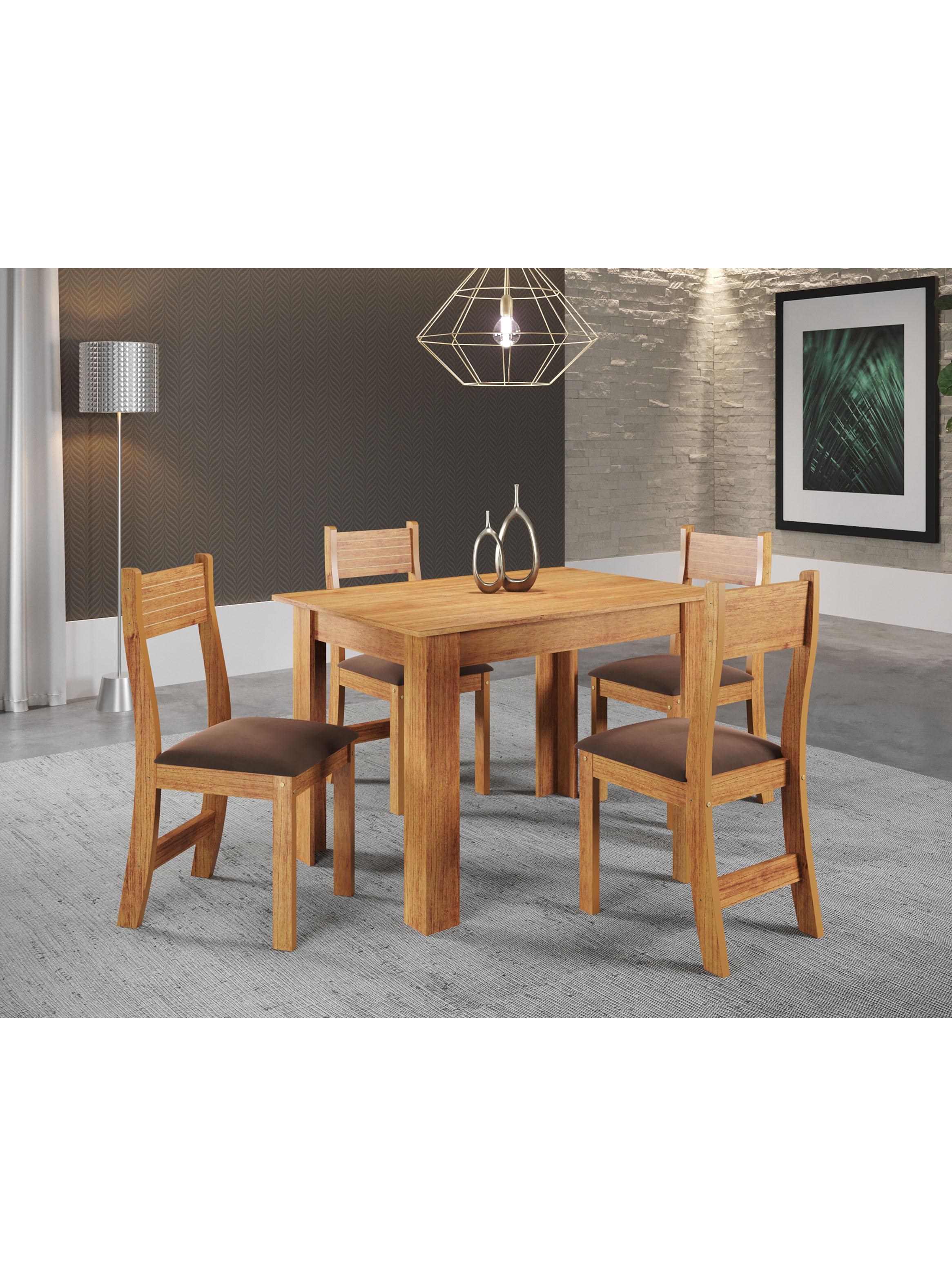 Juego de Comedor Florencia 4 Sillas Café-4