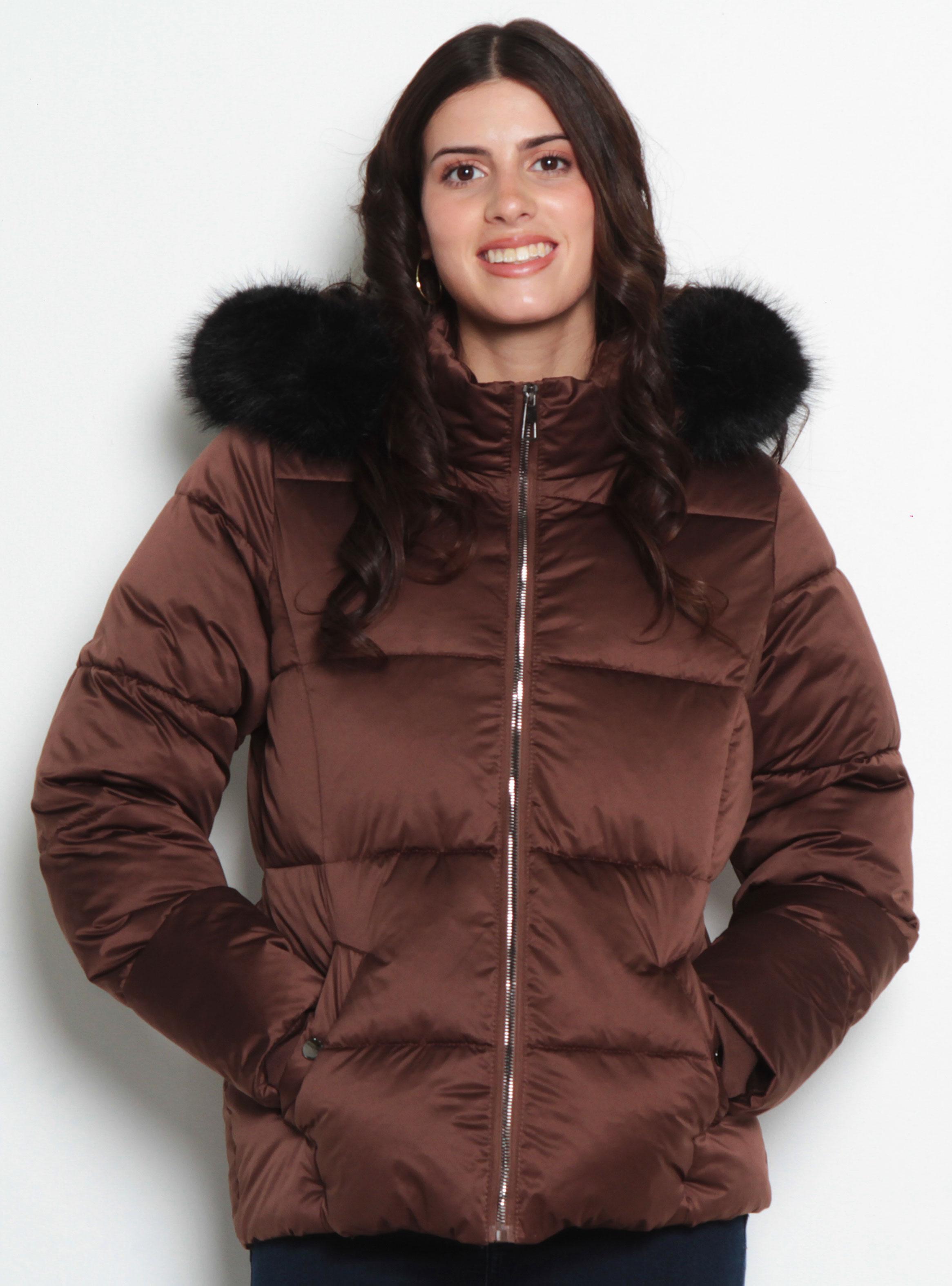 Parka Manga Larga con Capucha y Cierre Delantero-0