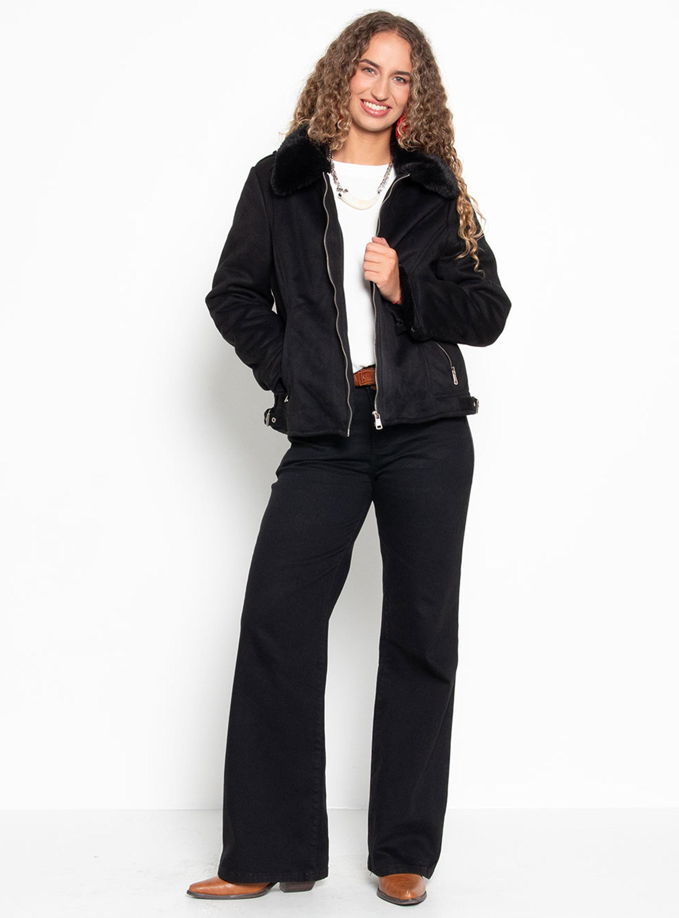 Chaqueta Manga Larga Cuero Ecológico con Cierre-3