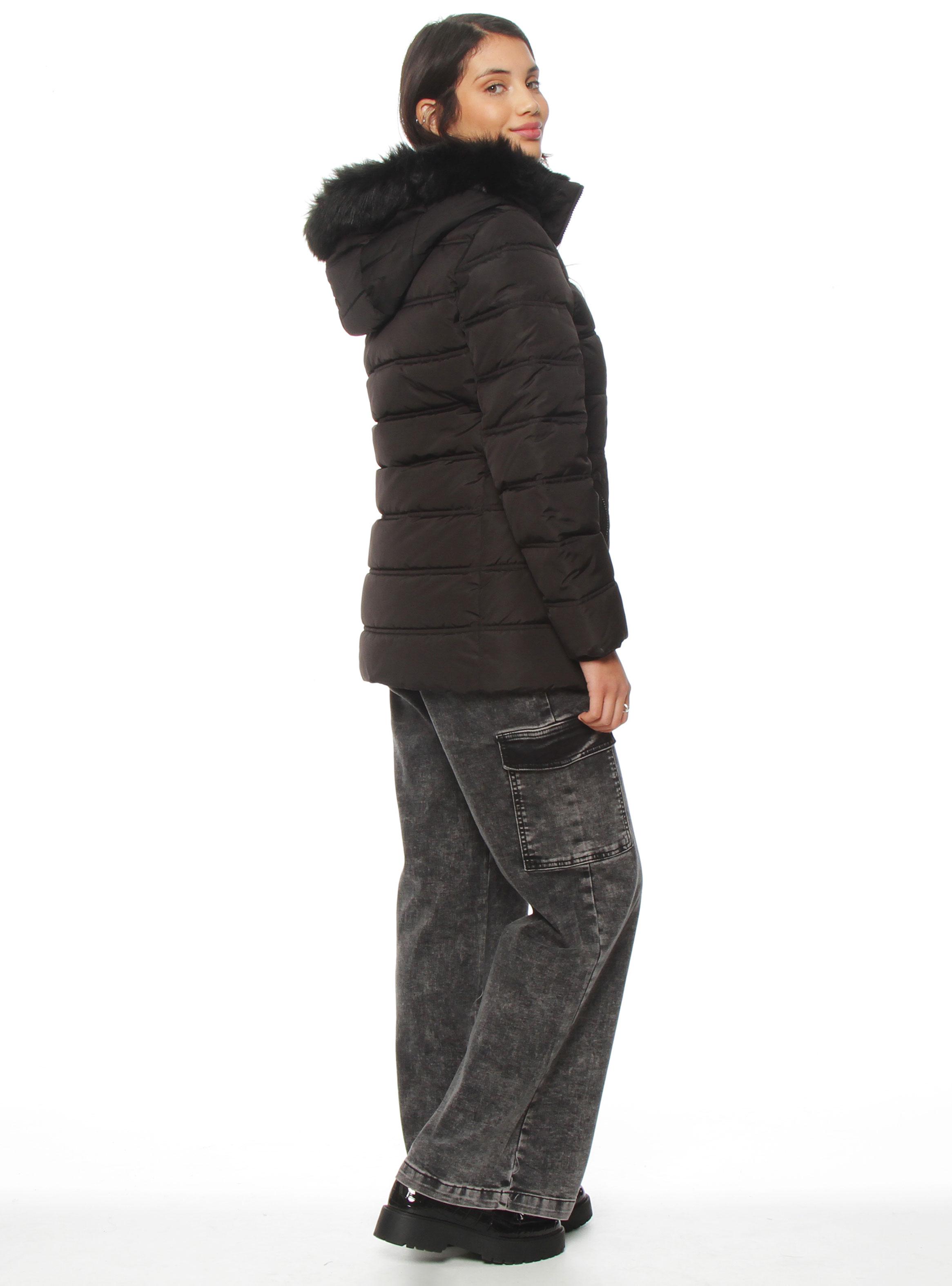 Parka con Aplicación en Capucha Cierre en Delantero-4