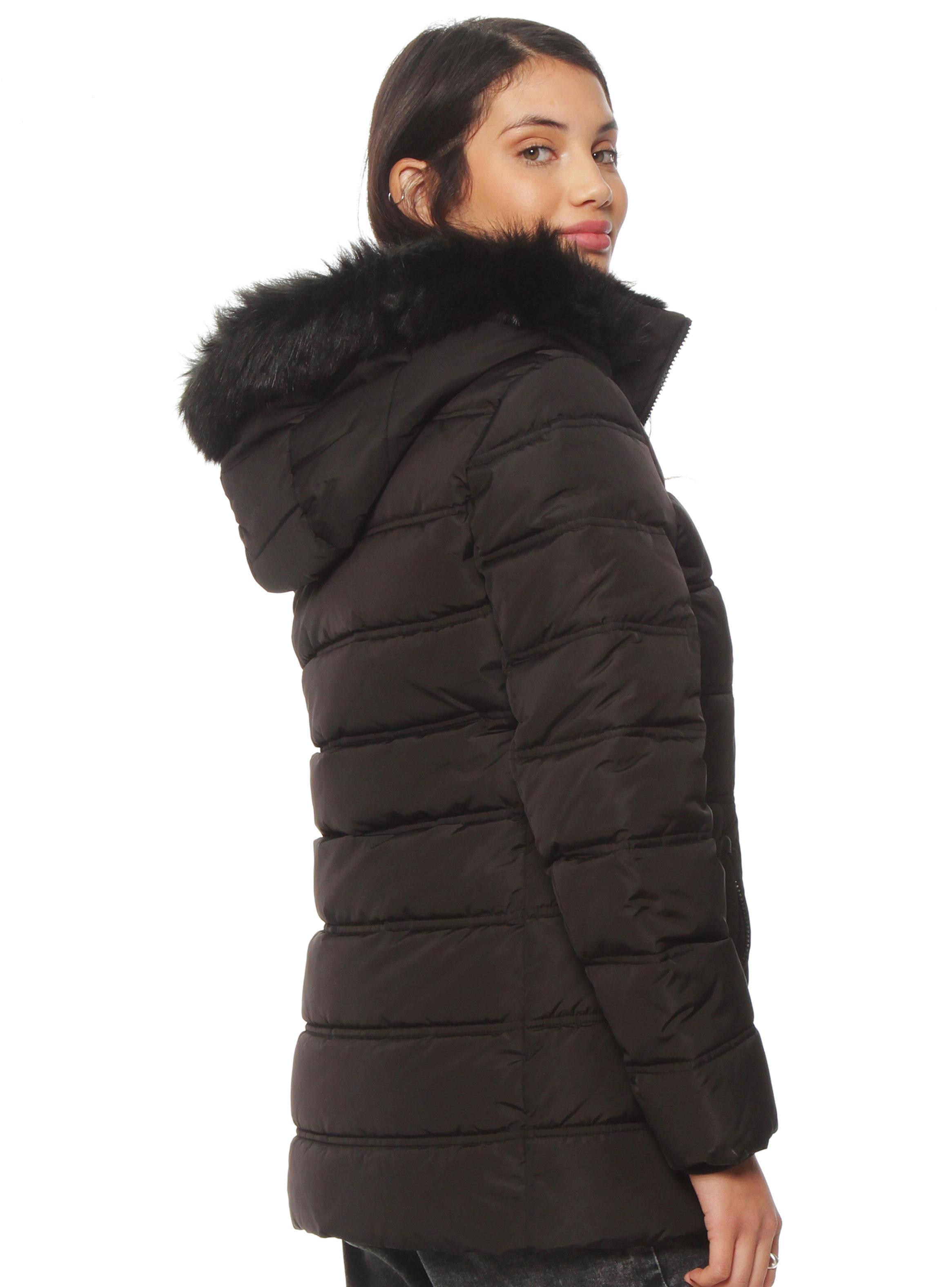 Parka con Aplicación en Capucha Cierre en Delantero-1