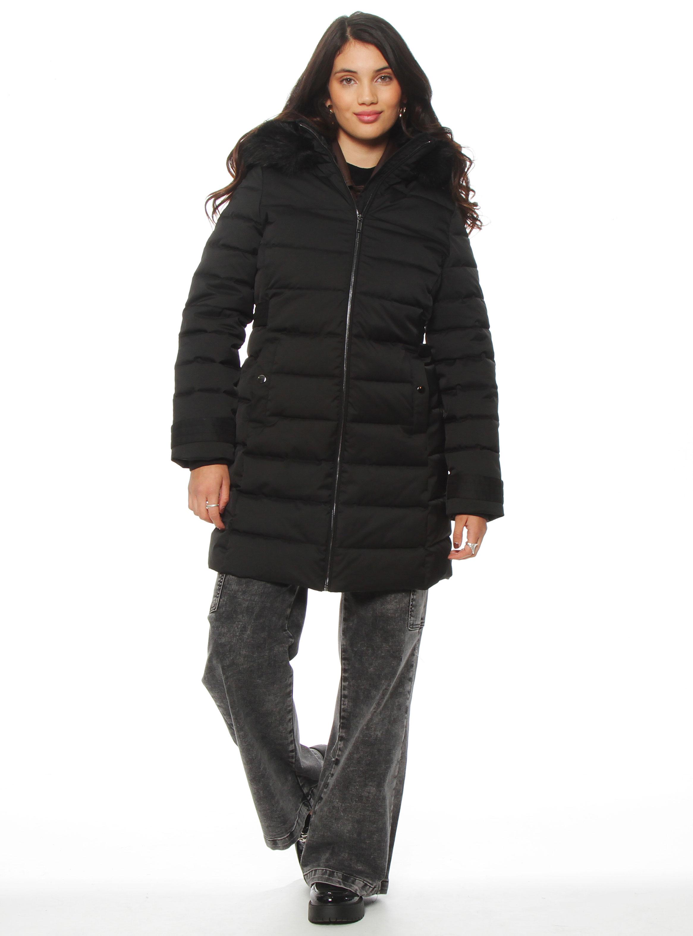 Parka Larga Cierre con Aplicación en Capucha-3