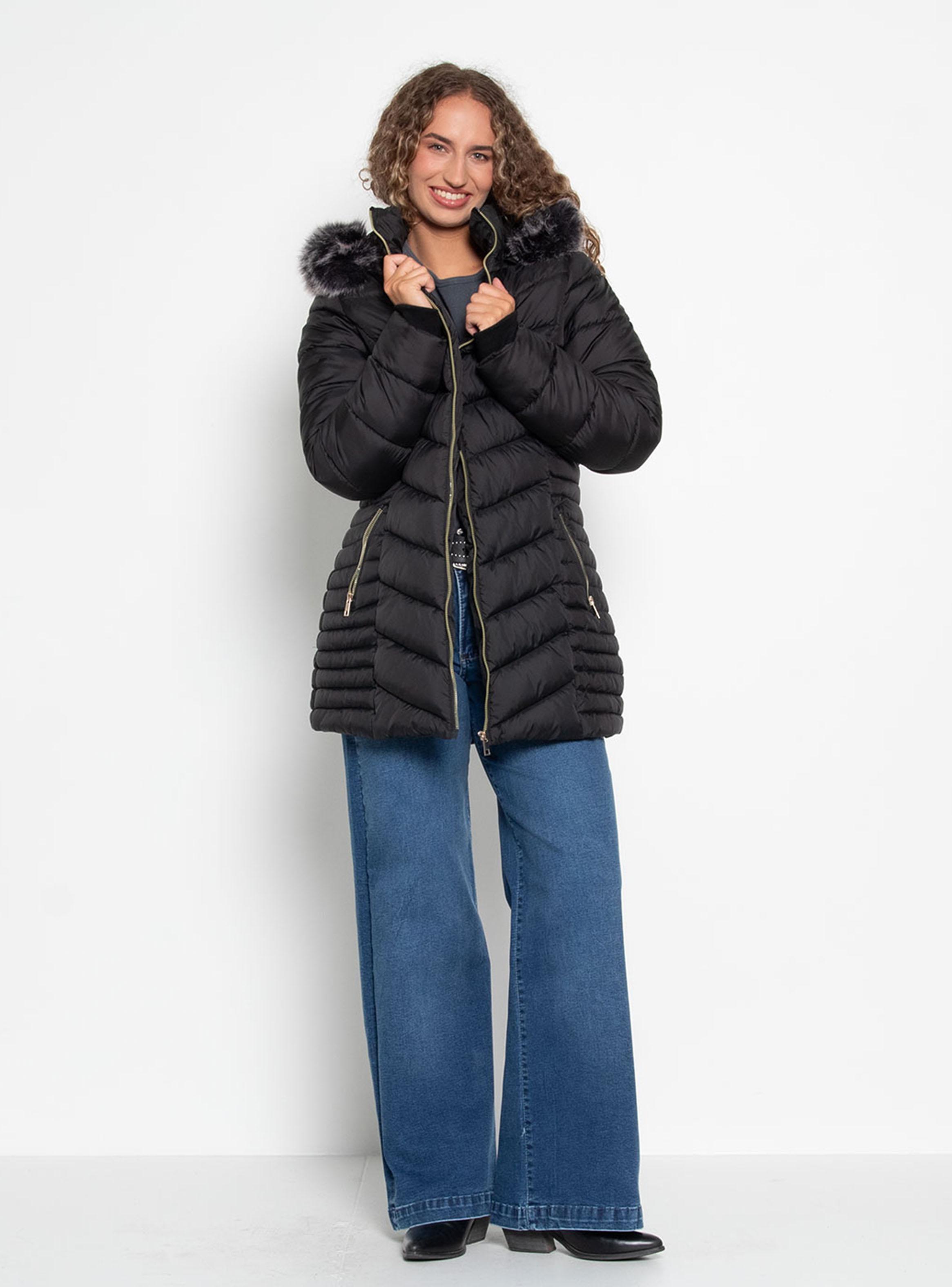 Parka Manga Larga con Capucha y Cierre en Delantero-3