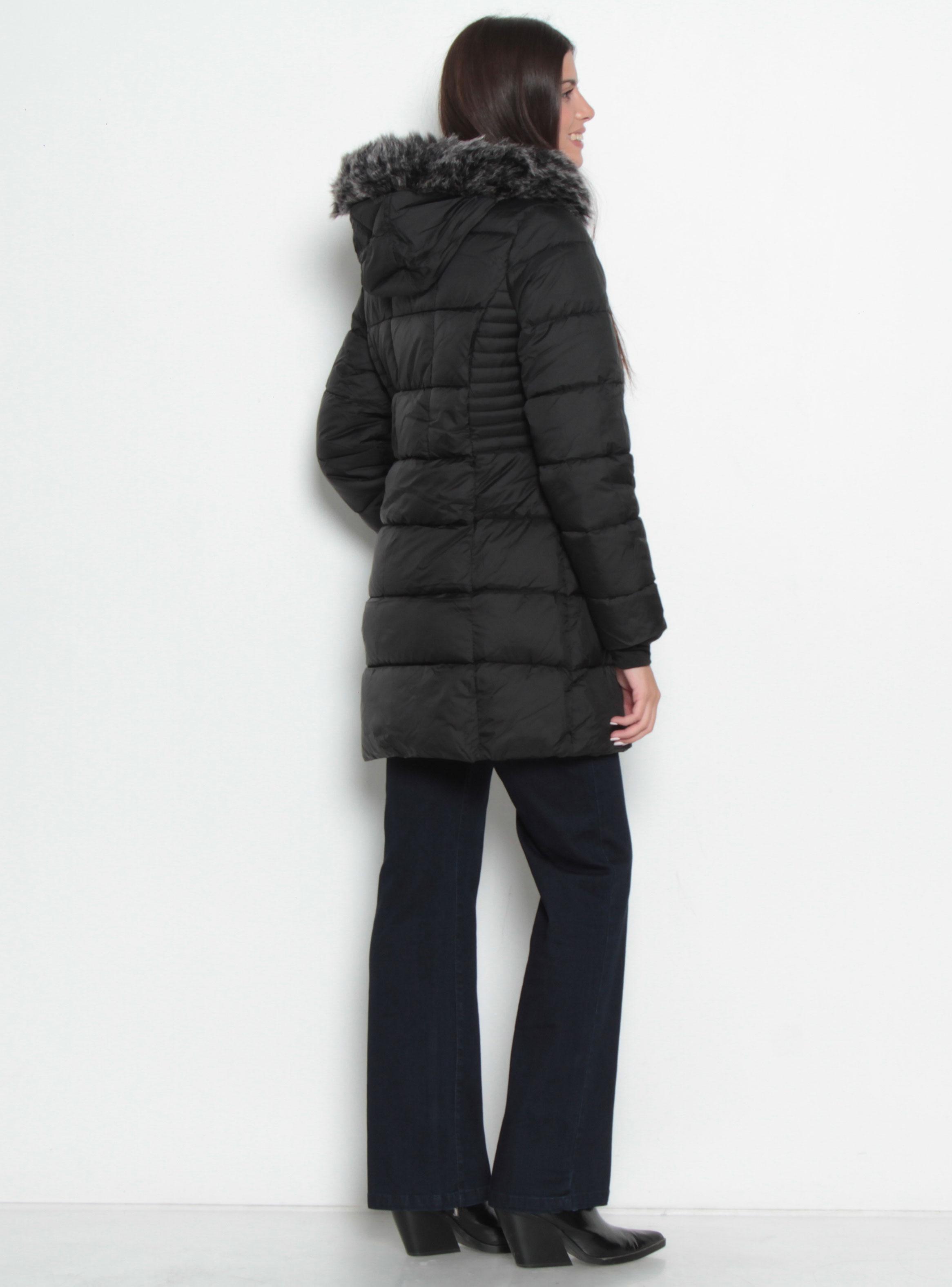 Parka Manga Larga con Capucha y Cierre Metálico-4