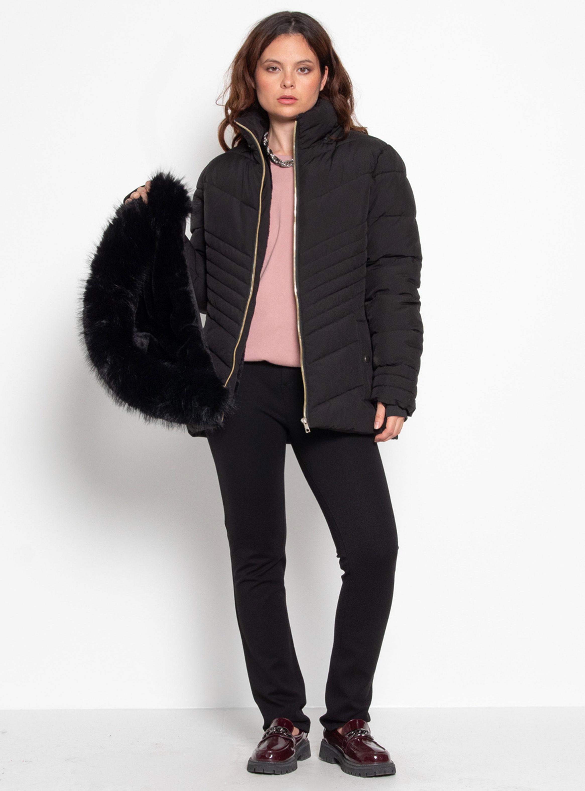 Parka Manga Larga Capucha Piel Sintética y Cinturón-3