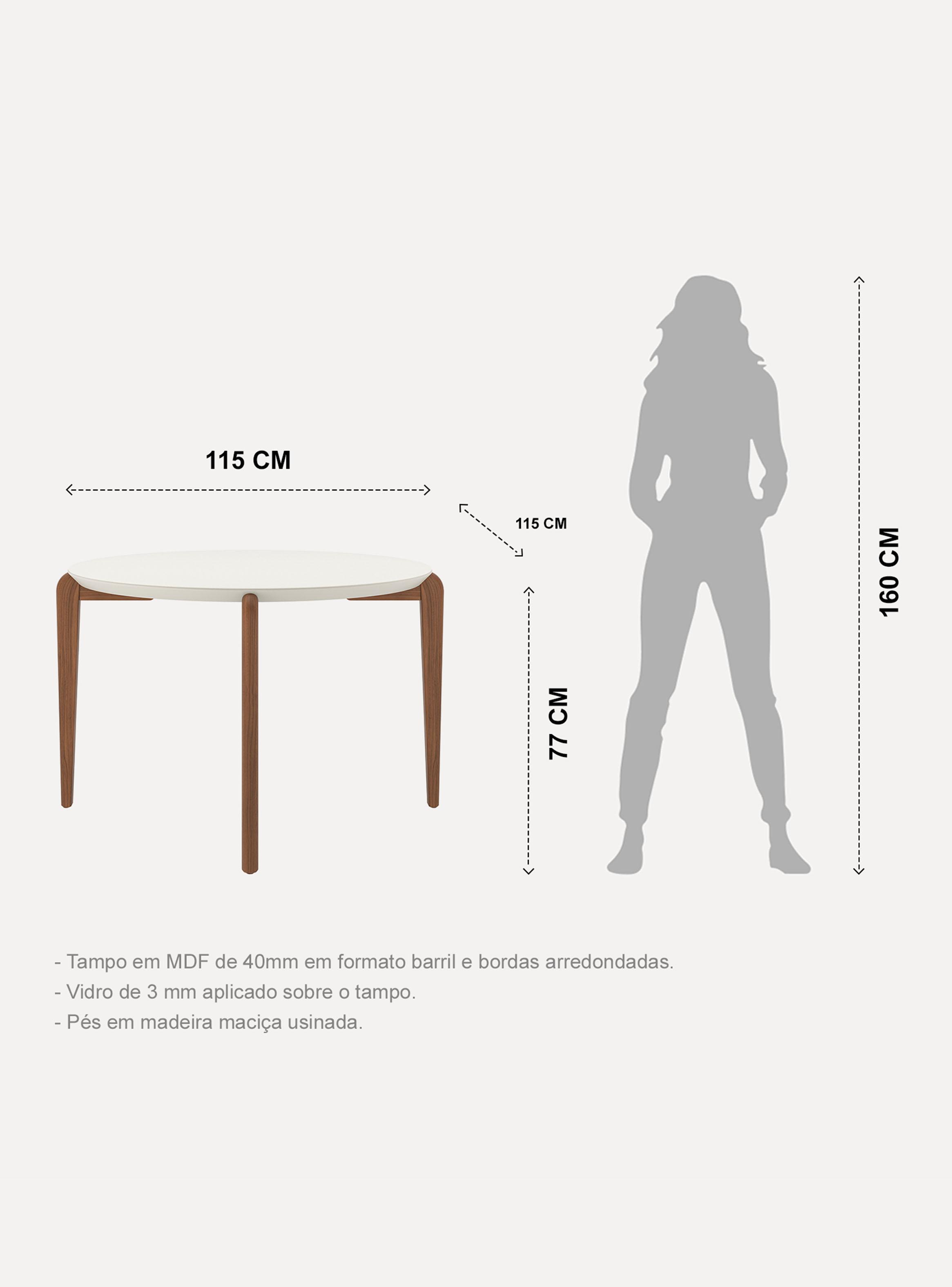 Juego de Comedor Donatella Redondo 115 + 4 Sillas Saga-1