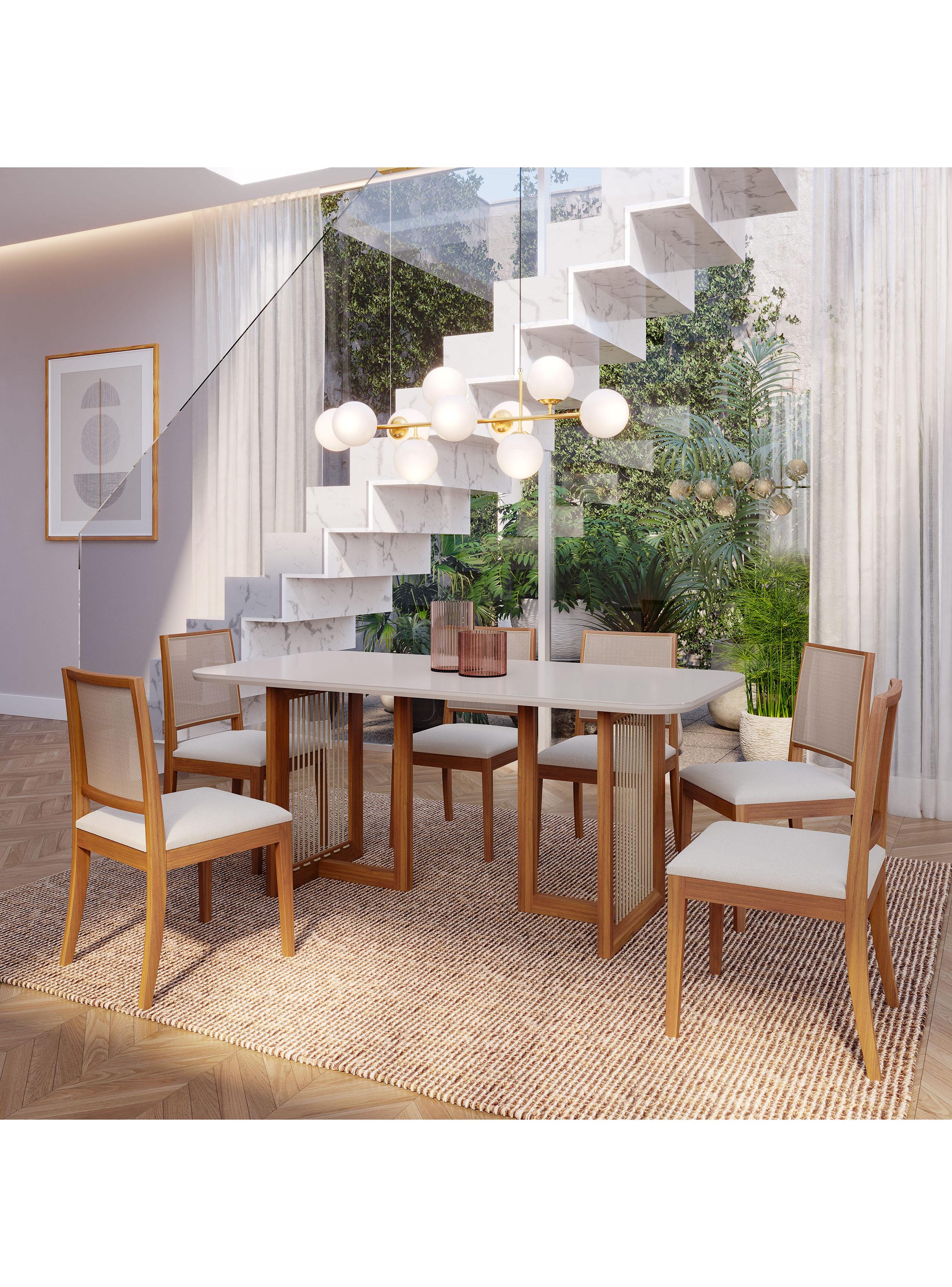 Juego de Comedor Regia Madera 1.8 + 6 Sillas Buriti-3