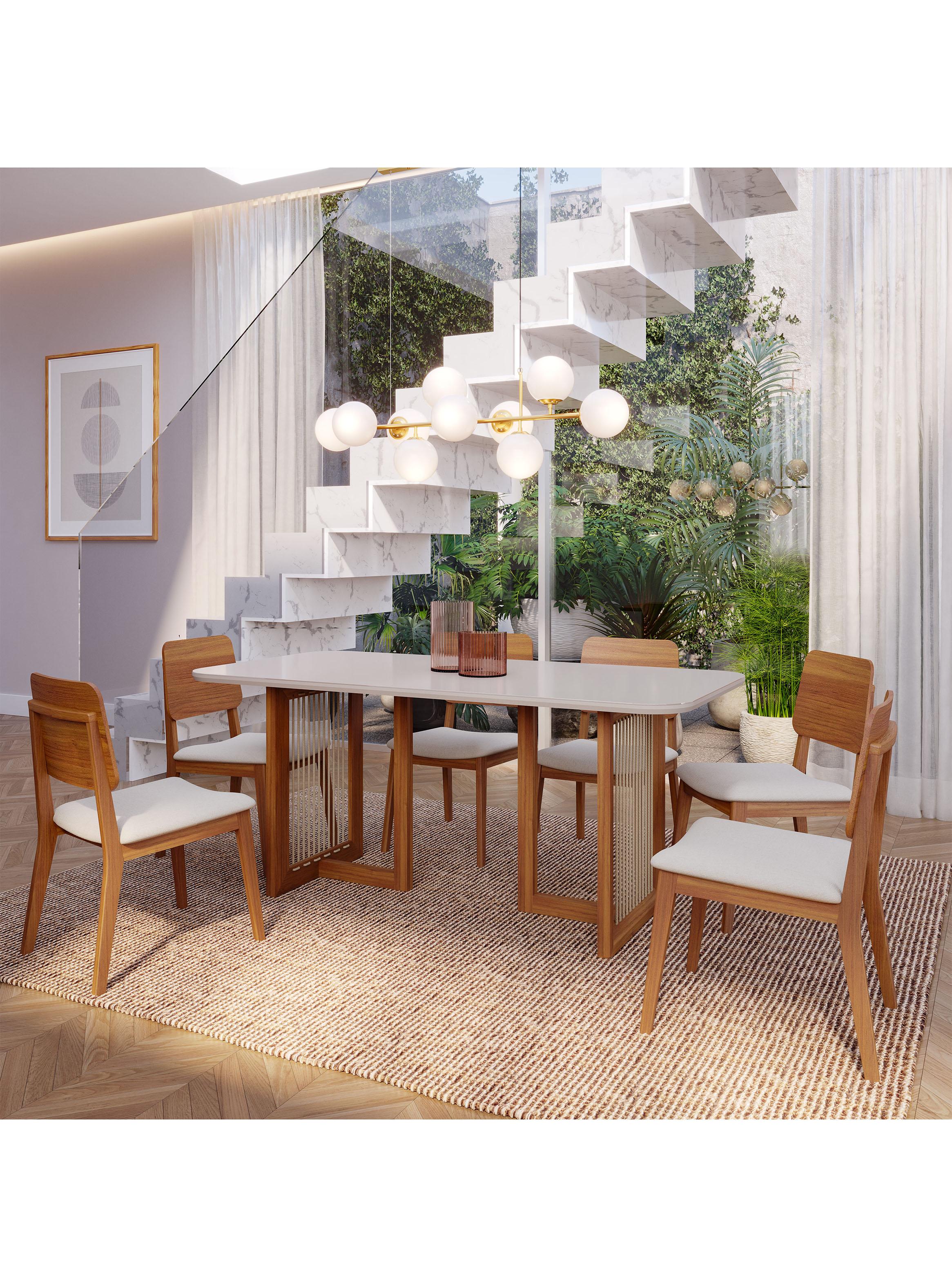 Juego de Comedor Regia Madera 1.8 + 6 Sillas Ipe-3