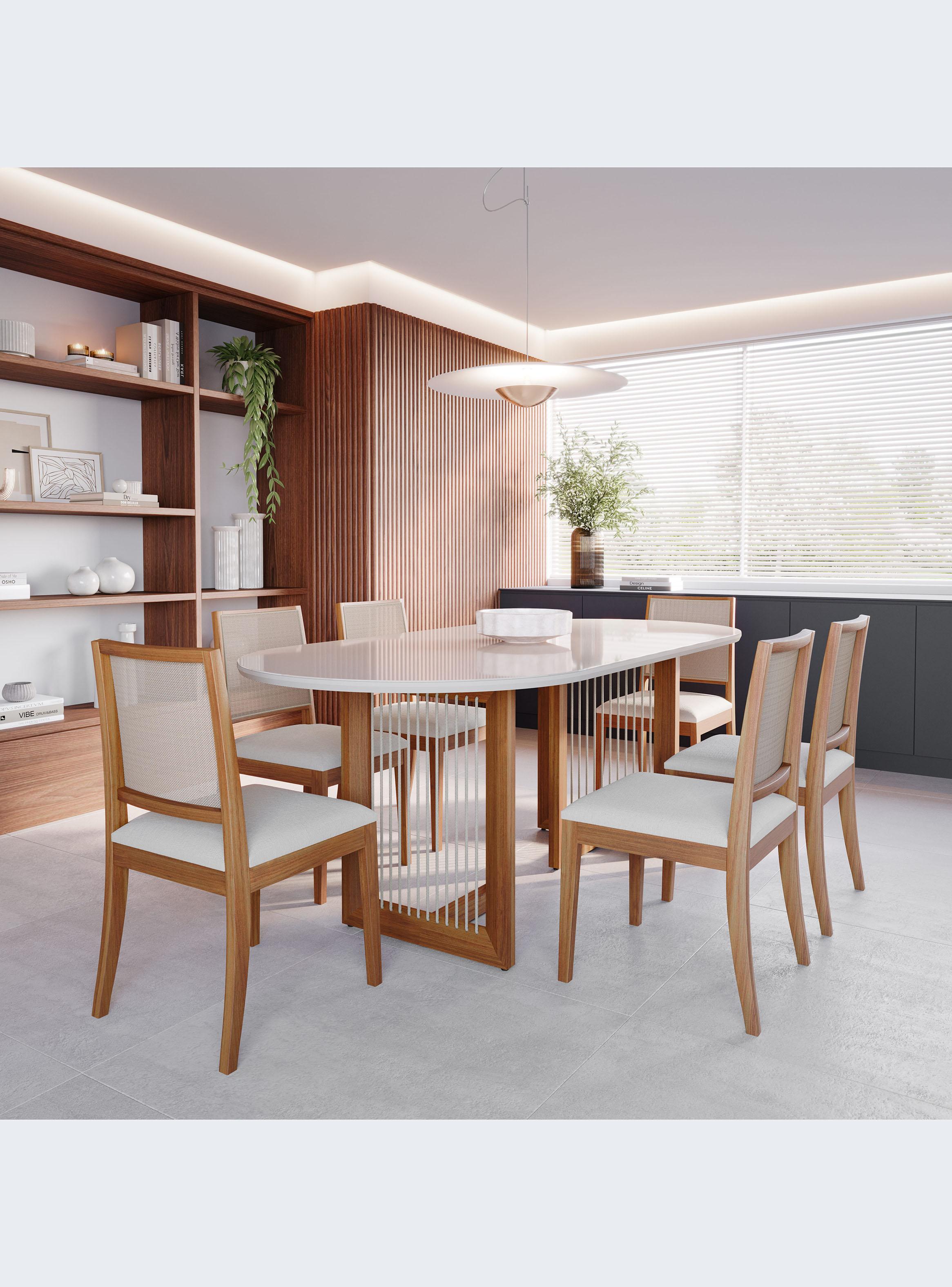 Juego de Comedor Regia Madera  2.2 + 6 Sillas Buriti-3