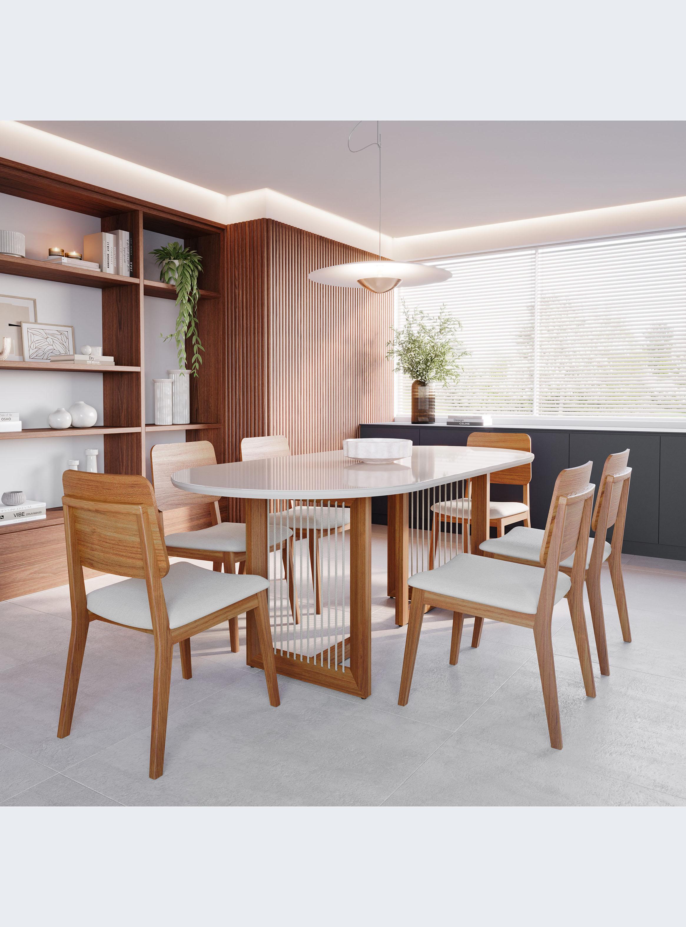 Juego de Comedor Regia Madera 2.2 + 6 Sillas Ipe-3