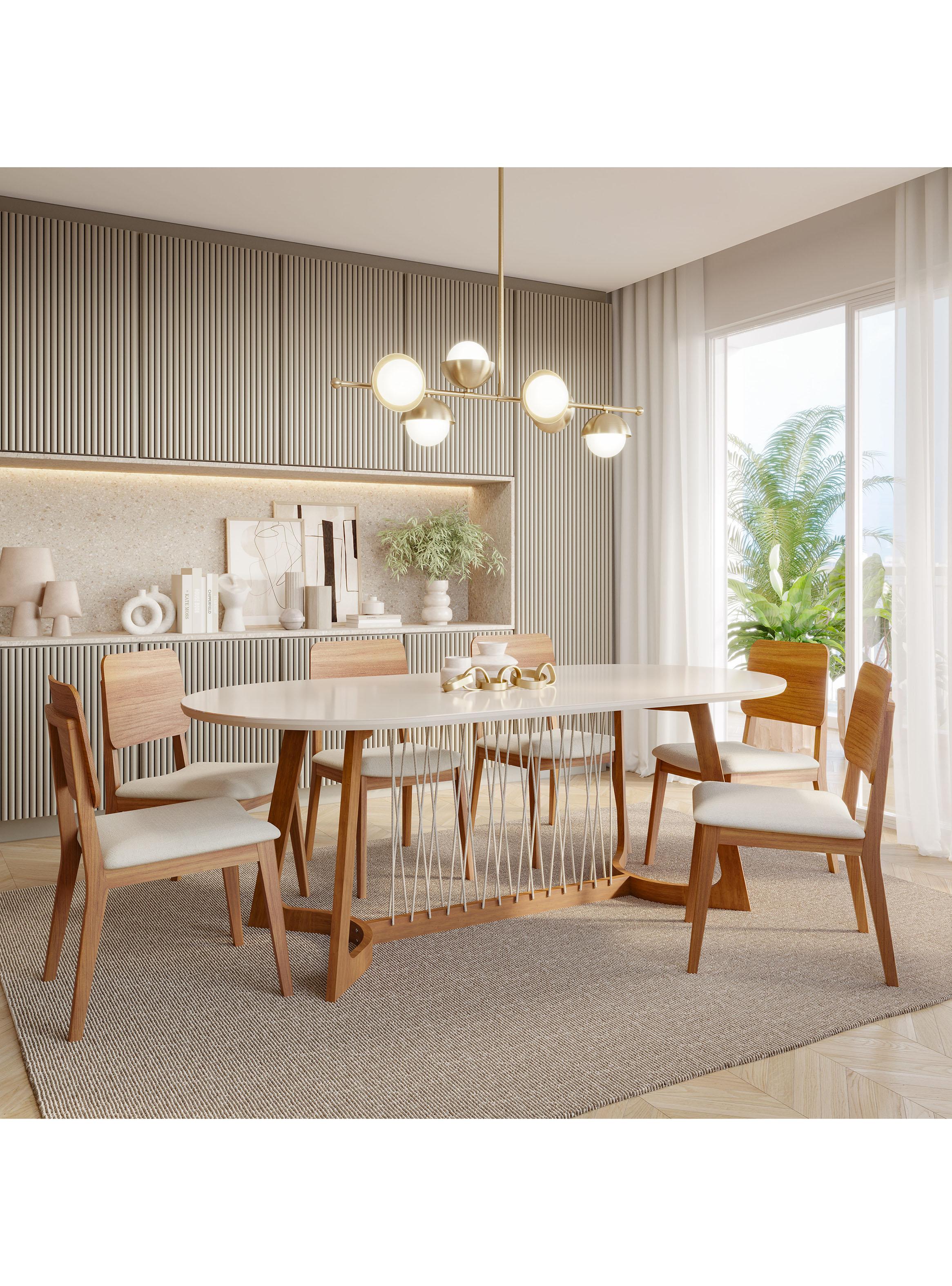 Juego de Comedor Tulipa 2.2 Madera + 6 Sillas Ipe-3