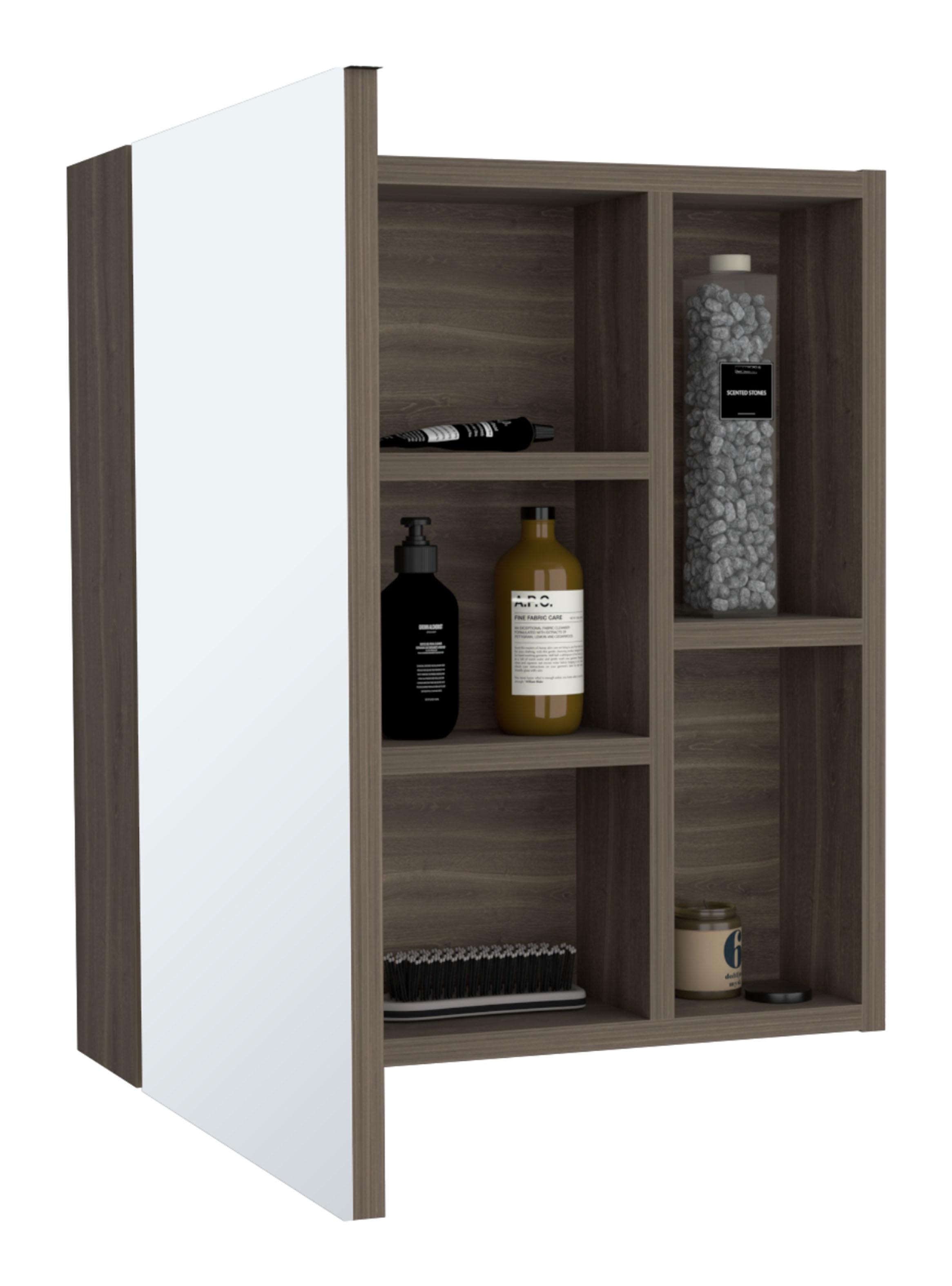 Botiquín 1 Puerta con Espejo Labelle 49.7x45x12.5 cm Coñac-2