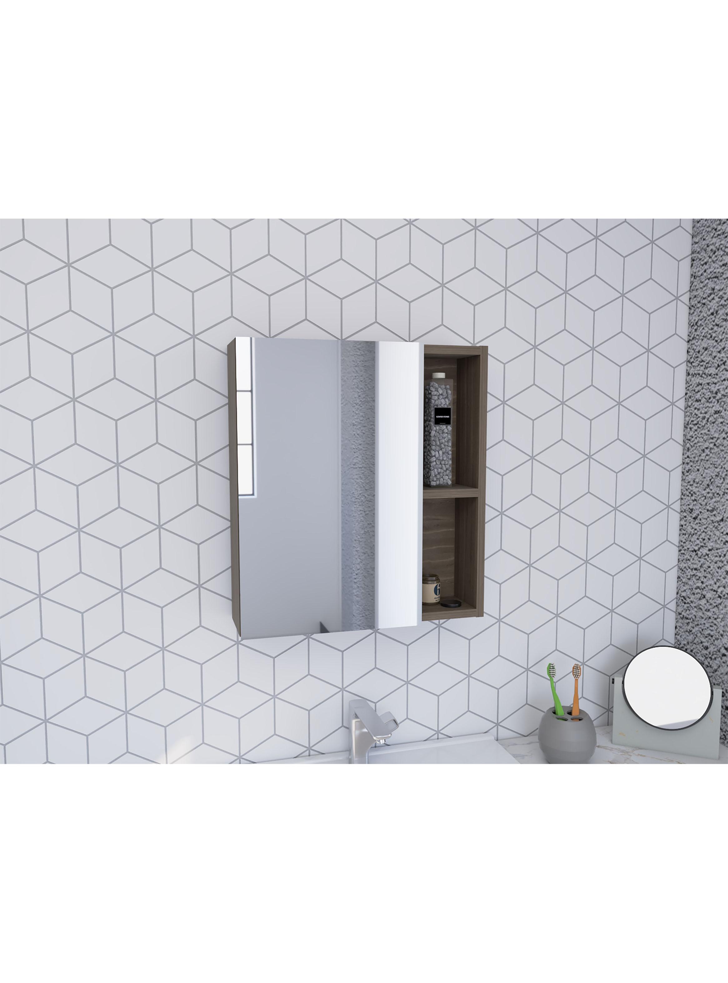 Botiquín 1 Puerta con Espejo Labelle 49.7x45x12.5 cm Coñac-3