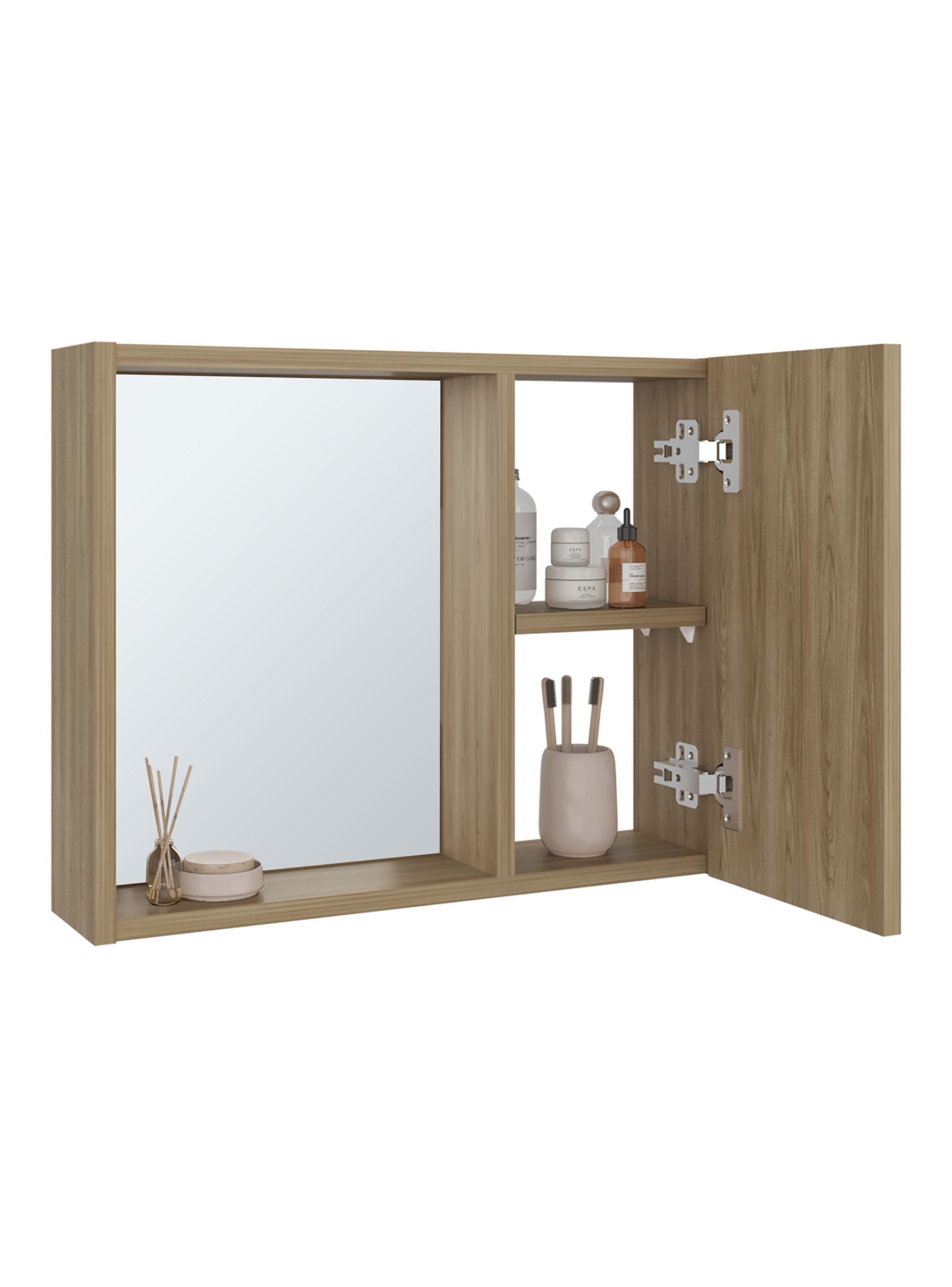 Botiquín 1 Puerta y Espejo Alessi 40.3x50.5x11.1 cm Fresno-2